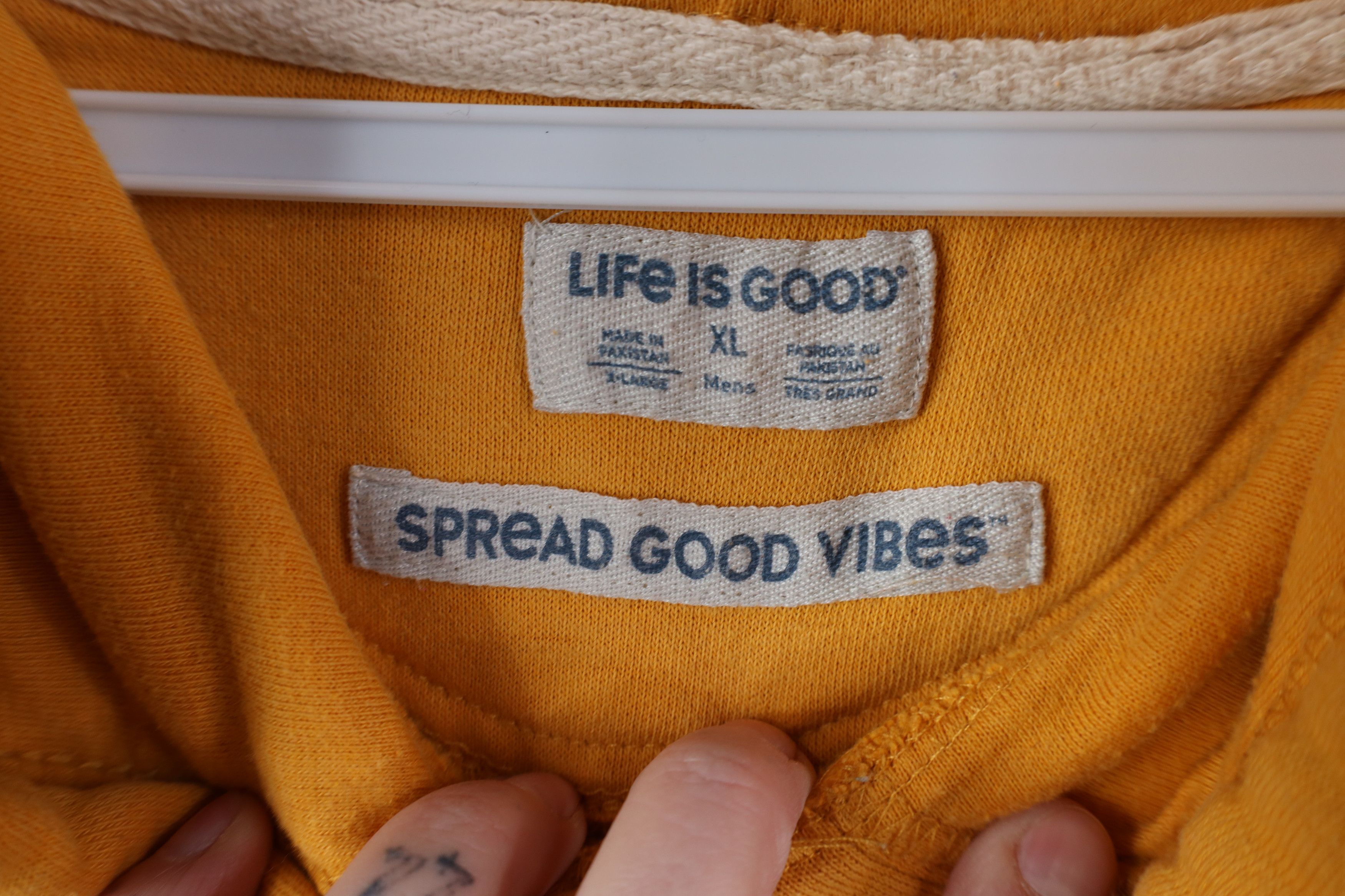 Life is Good Life Is Good Spell Mountains Trees Hoodie Sweatshirt Yellow Size US XL / EU 56 / 4 - 9 Thumbnail