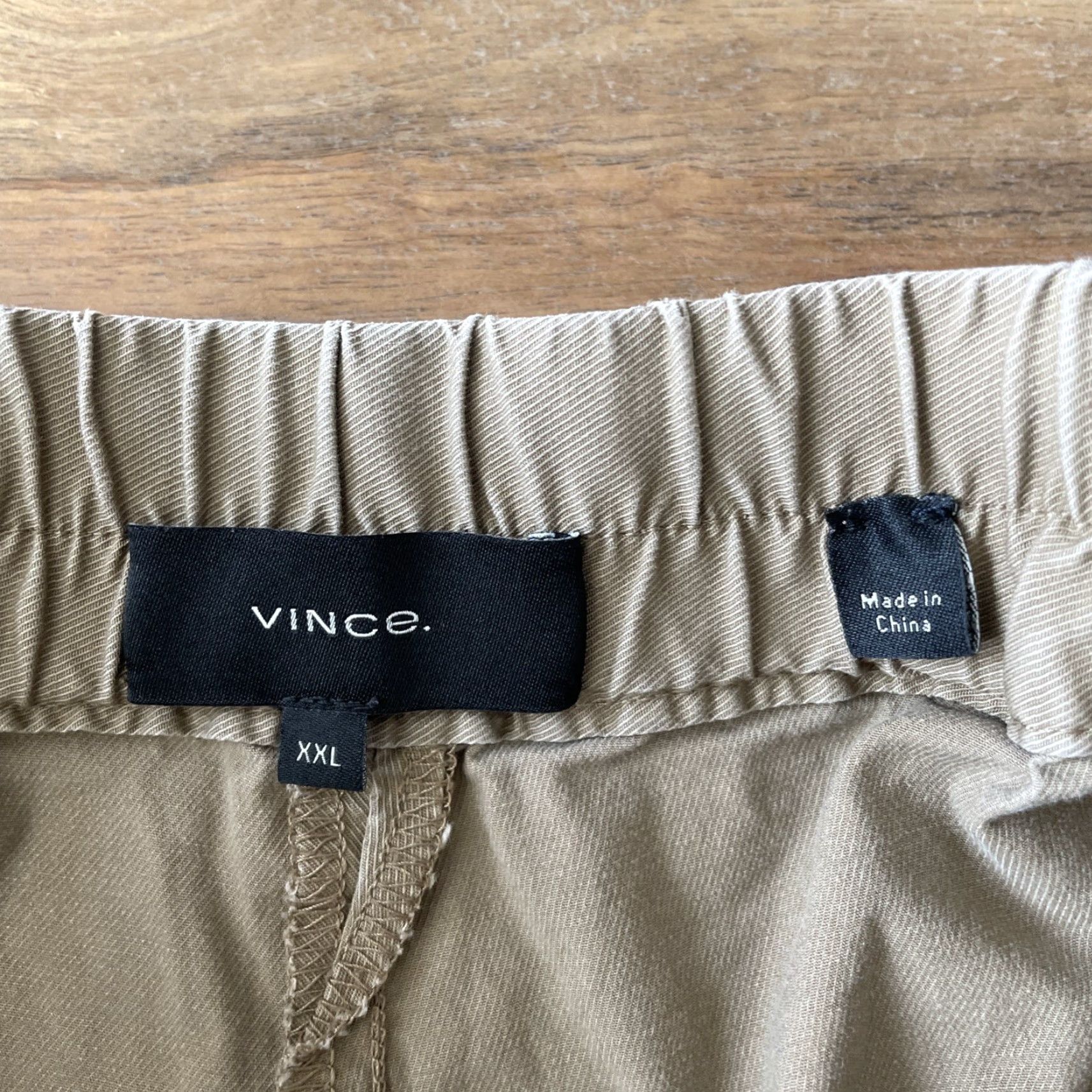 Vince Vince Chino Shorts Mens 2XL Brown Elastic Waist Pull-On Casual Comfort Twill Pocket Drawstring Front Flat Front Size US 39 - 3 Thumbnail