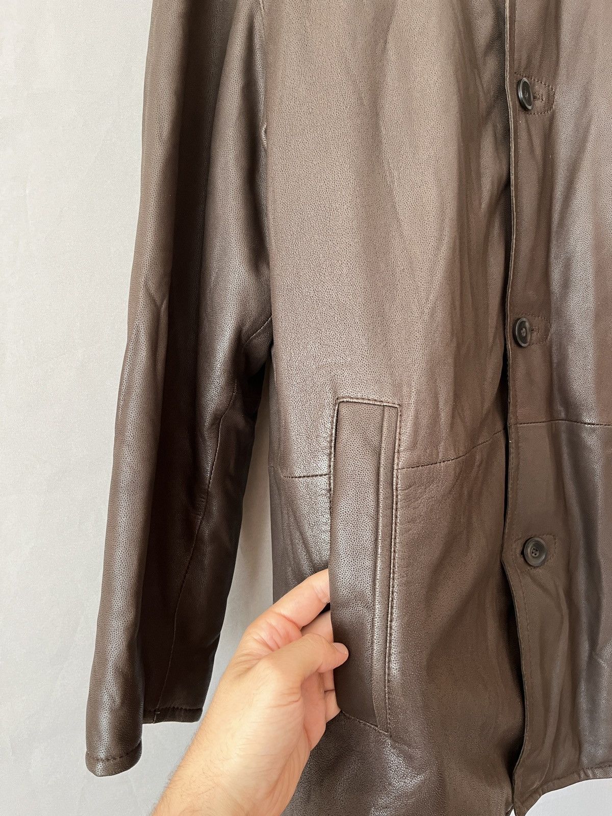 Italic Moriano Italian Luxury Soft Leather Cashmere Lined Coat Size US M / EU 48-50 / 2 - 12 Thumbnail