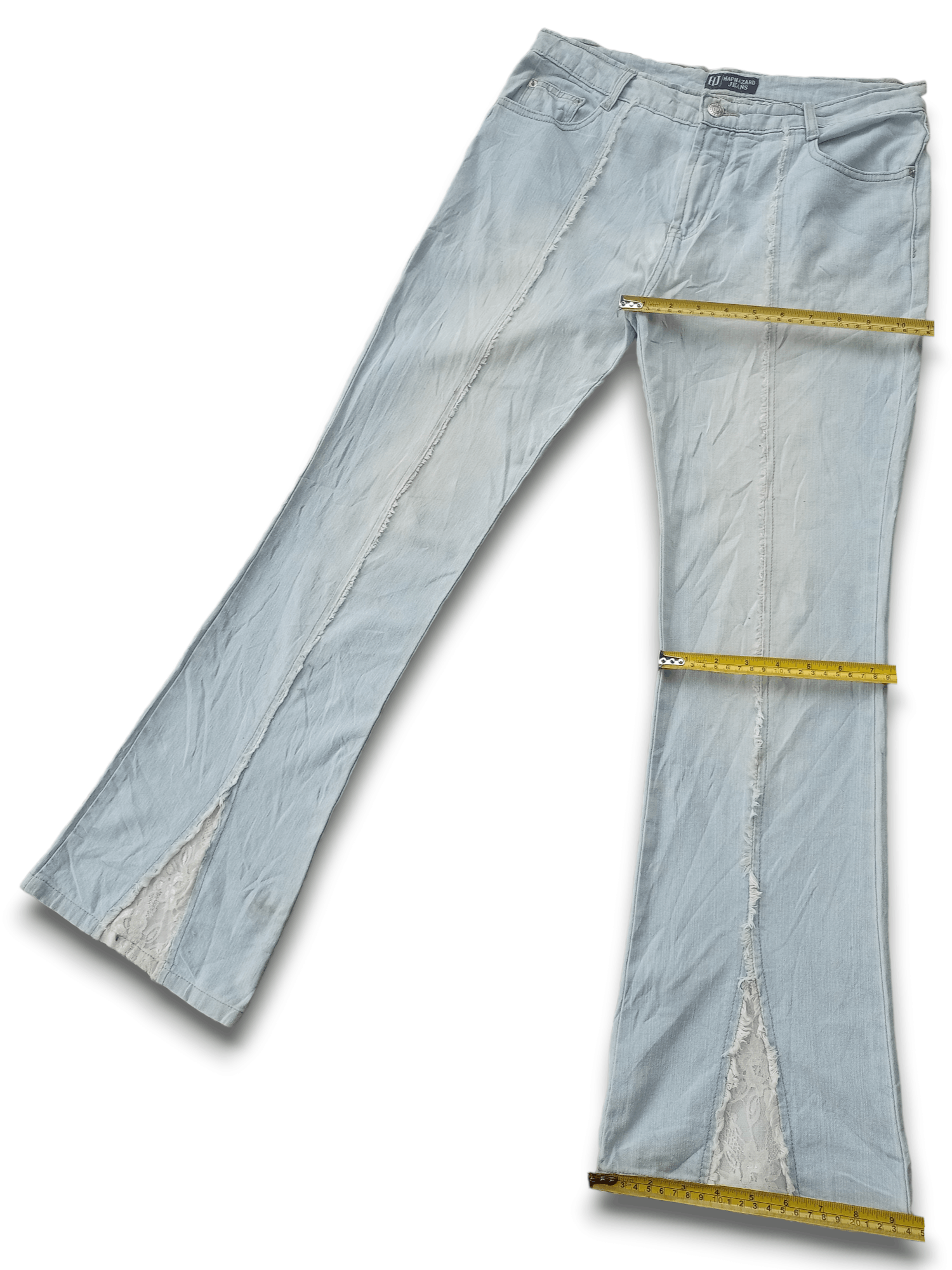 Japanese Brand Vintage Japanese Brand Light Wash Embroidered Flare Jeans Size 31" - 10 Thumbnail