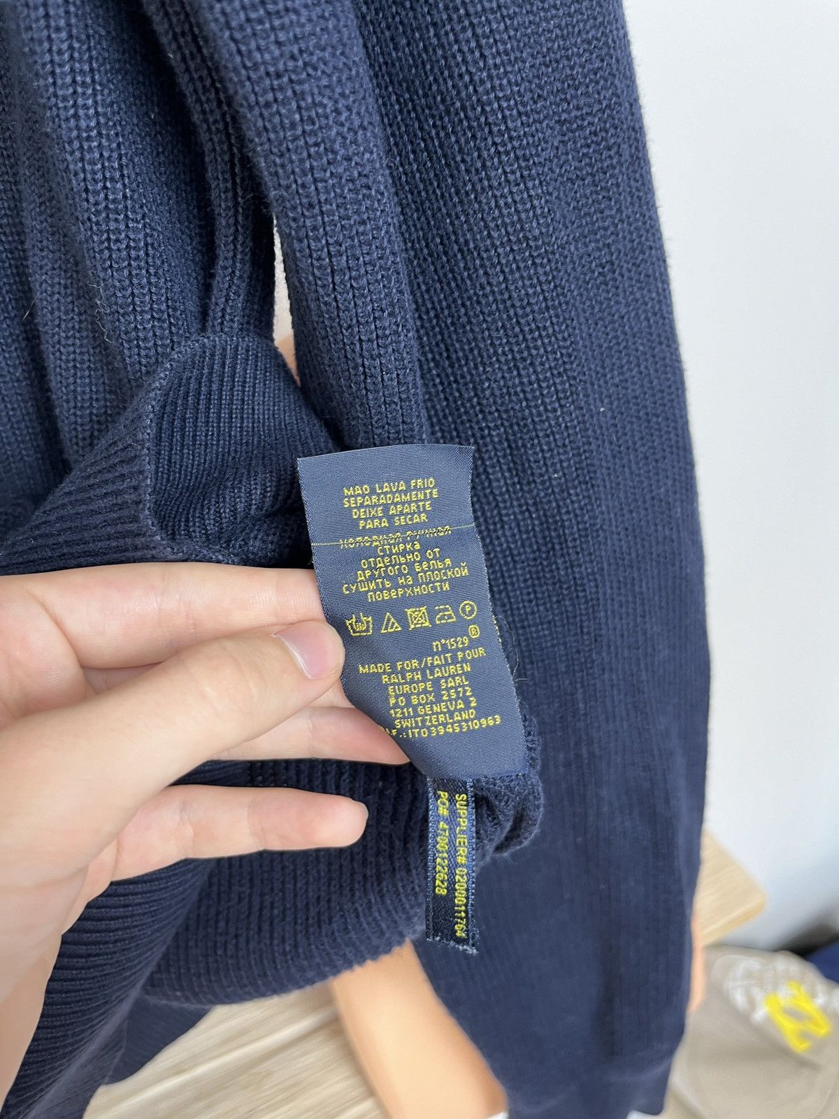 Polo Ralph Lauren × Vintage Vintage Polo ralph lauren navy Zip Up Sweater old money Size US S / EU 44-46 / 1 - 6 Thumbnail