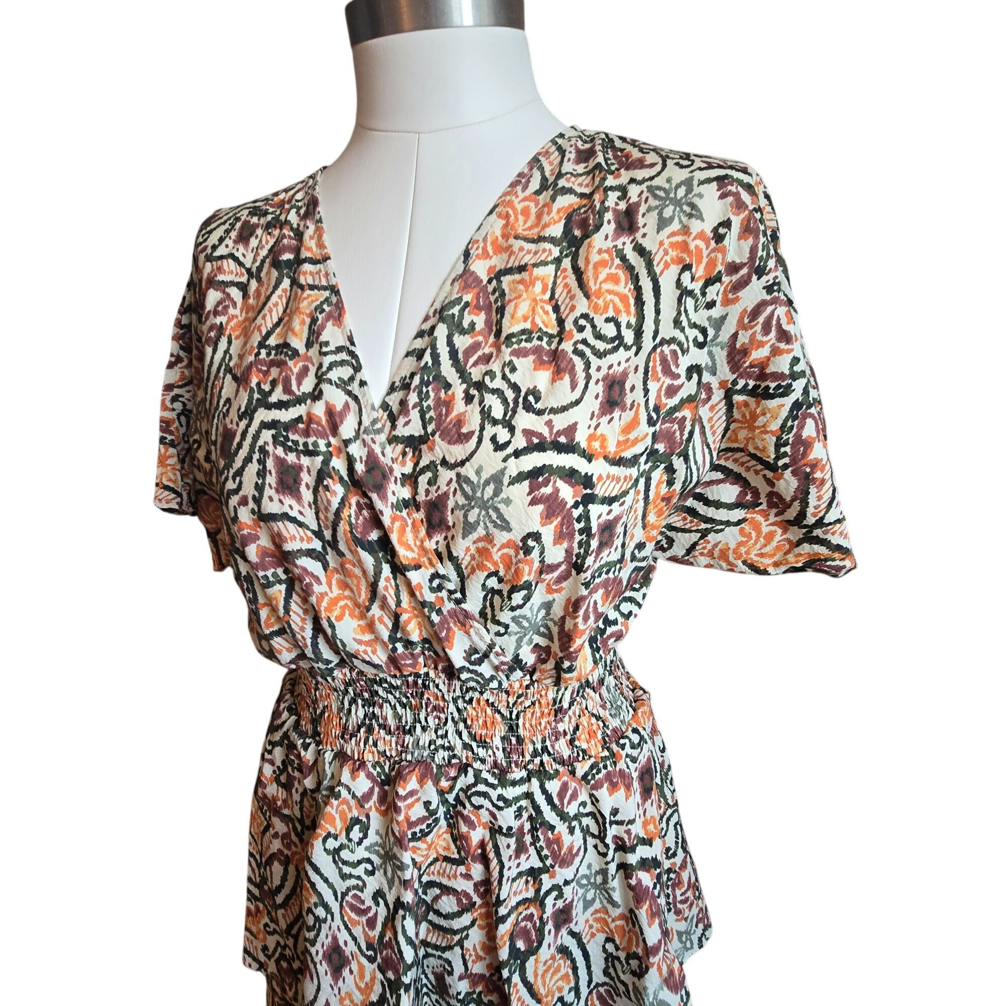 Zara Zara Floral Patterned Womens Wrap Dress Size M Elastic Waist Size M / US 6-8 / IT 42-44 - 2 Thumbnail