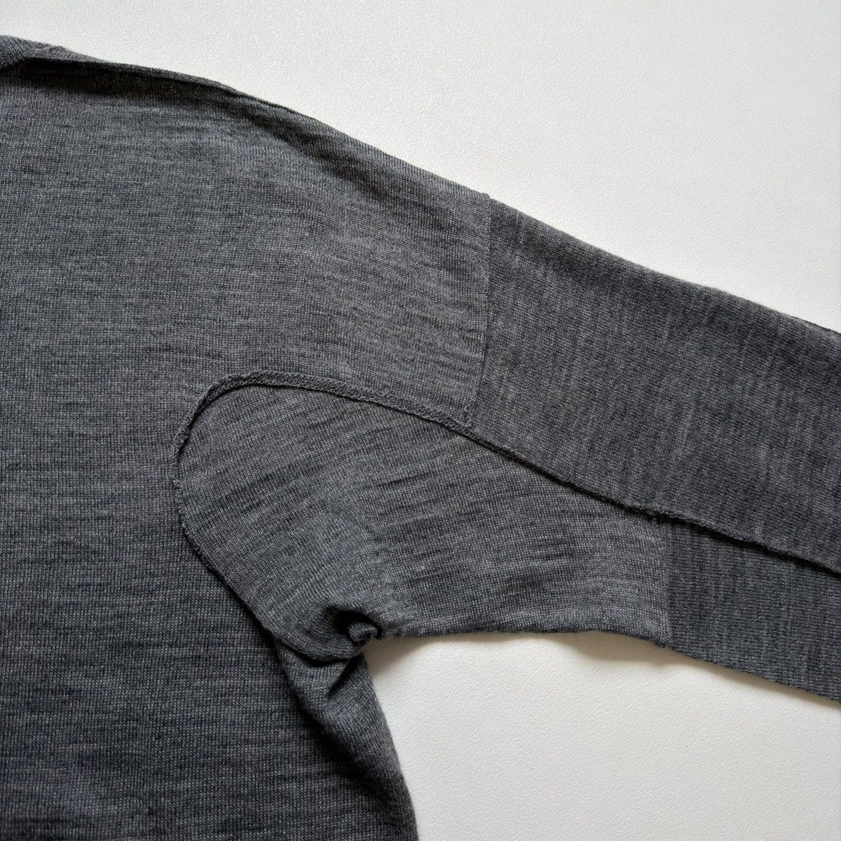 Comme des Garcons Gray Panelled Wool Sweater Size US M / EU 48-50 / 2 - 16 Thumbnail