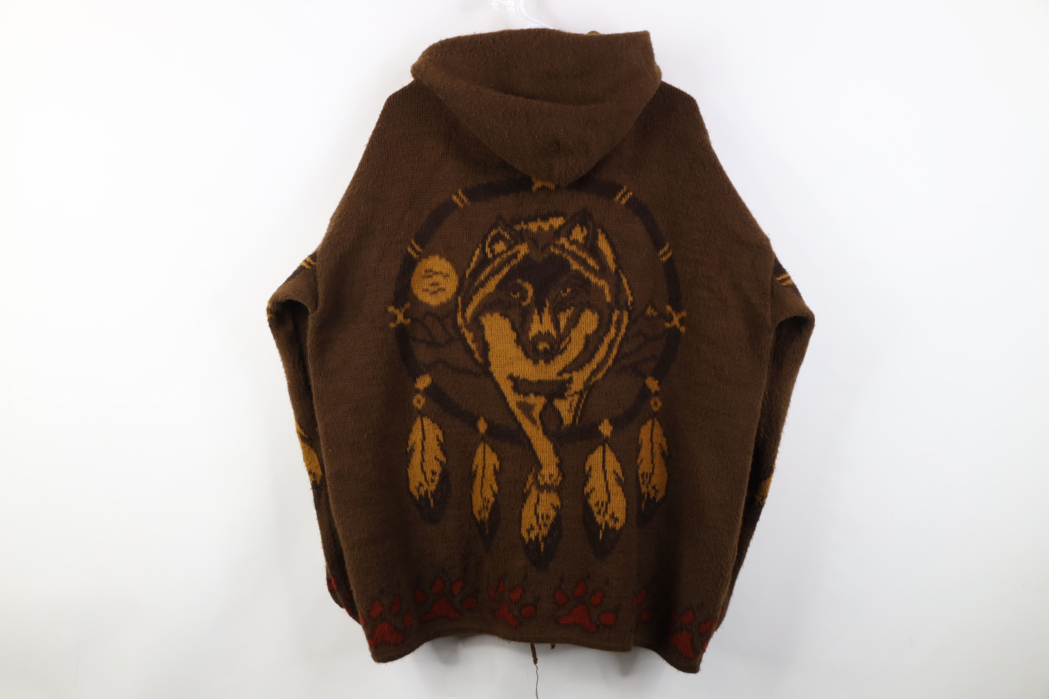 Vintage Vintage 90s Streetwear Feather All Over Print Hooded Jacket Size US XL / EU 56 / 4 - 13 Thumbnail