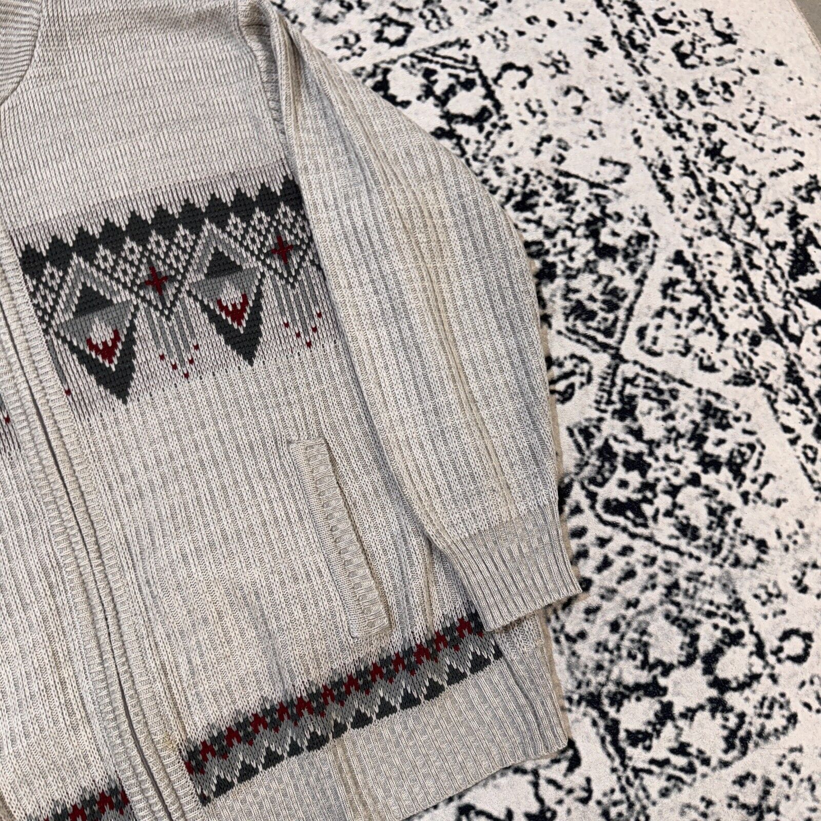 Vintage Vintage Unisex Gray Acrylic Sweater Size L Y2K 90s Geometric Size US L / EU 52-54 / 3 - 6 Thumbnail