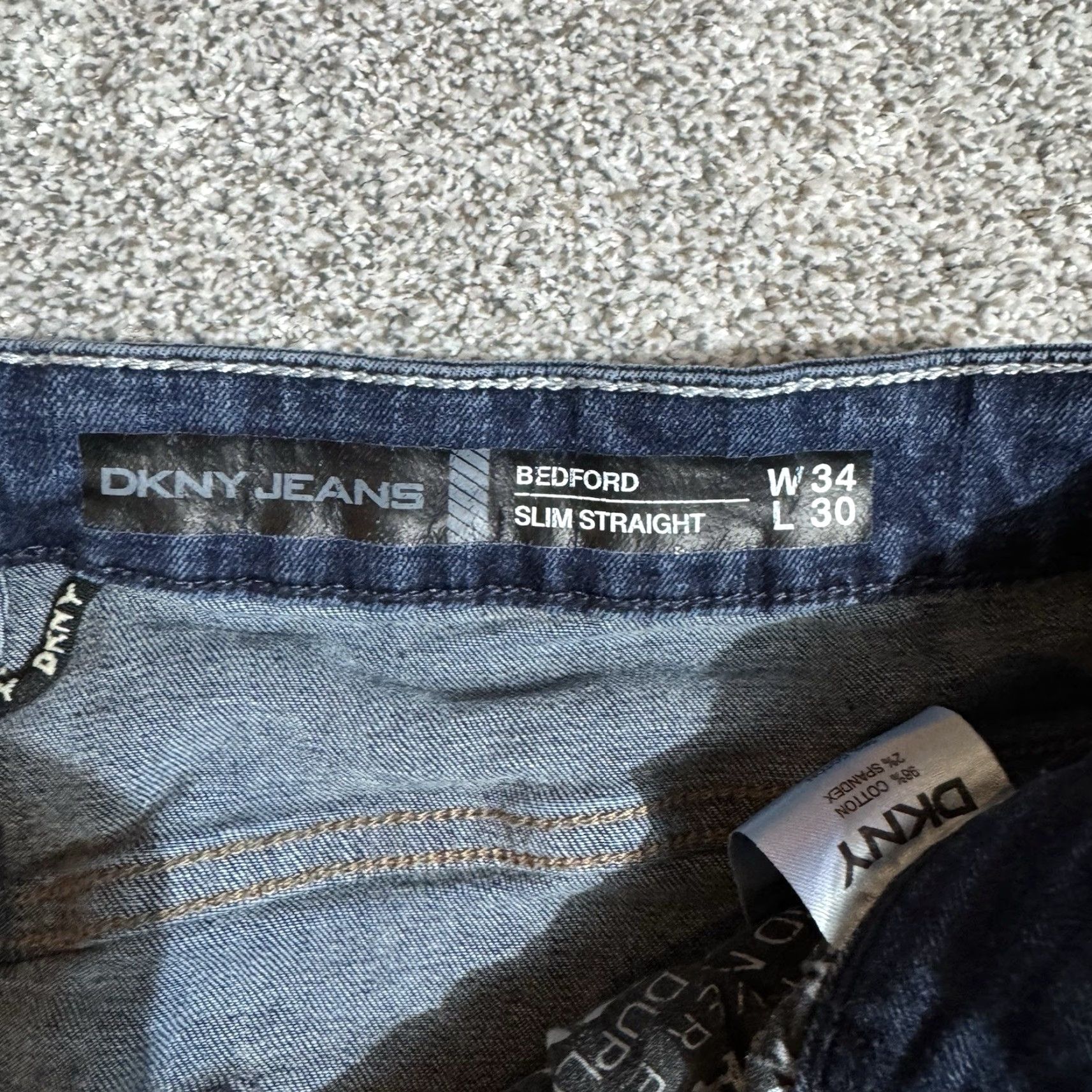 DKNY DKNY Bedford Jeans Mens 34x30 Slim Straight Dark Wash Denim Grunge Streetwear Jeans Mens 34 Dark Wash City Grunge Military? Size US 34 / EU 50 - 7 Thumbnail