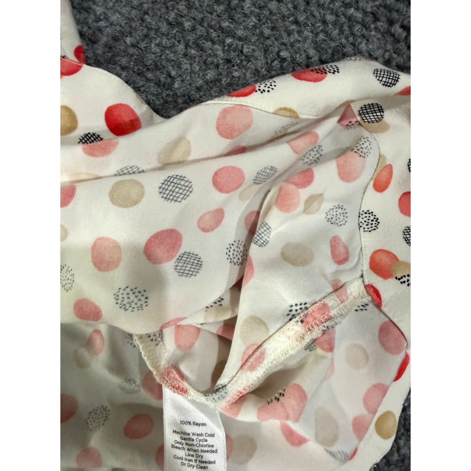 Talbots Talbots Blouse Womens 2X Red Polka Dot Lightweight Casual Top Long Sleeve Rayon Machine Washable Vintage No Size XXL / US 16-18 / IT 52-54 - 6 Thumbnail