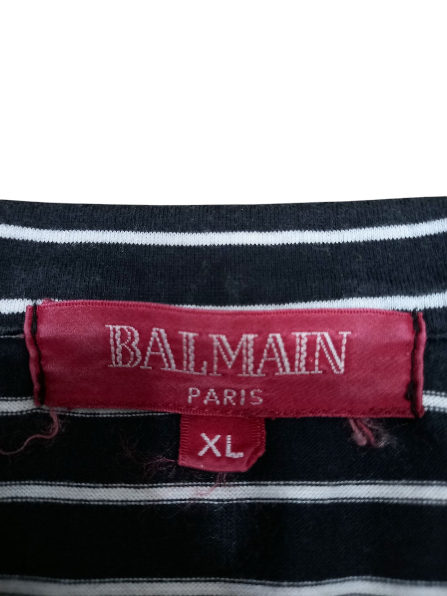 Balmain Balmain Paris Stripe Floral Logo Spellout Polo Size XL / US 12-14 / IT 48-50 - 5 Thumbnail