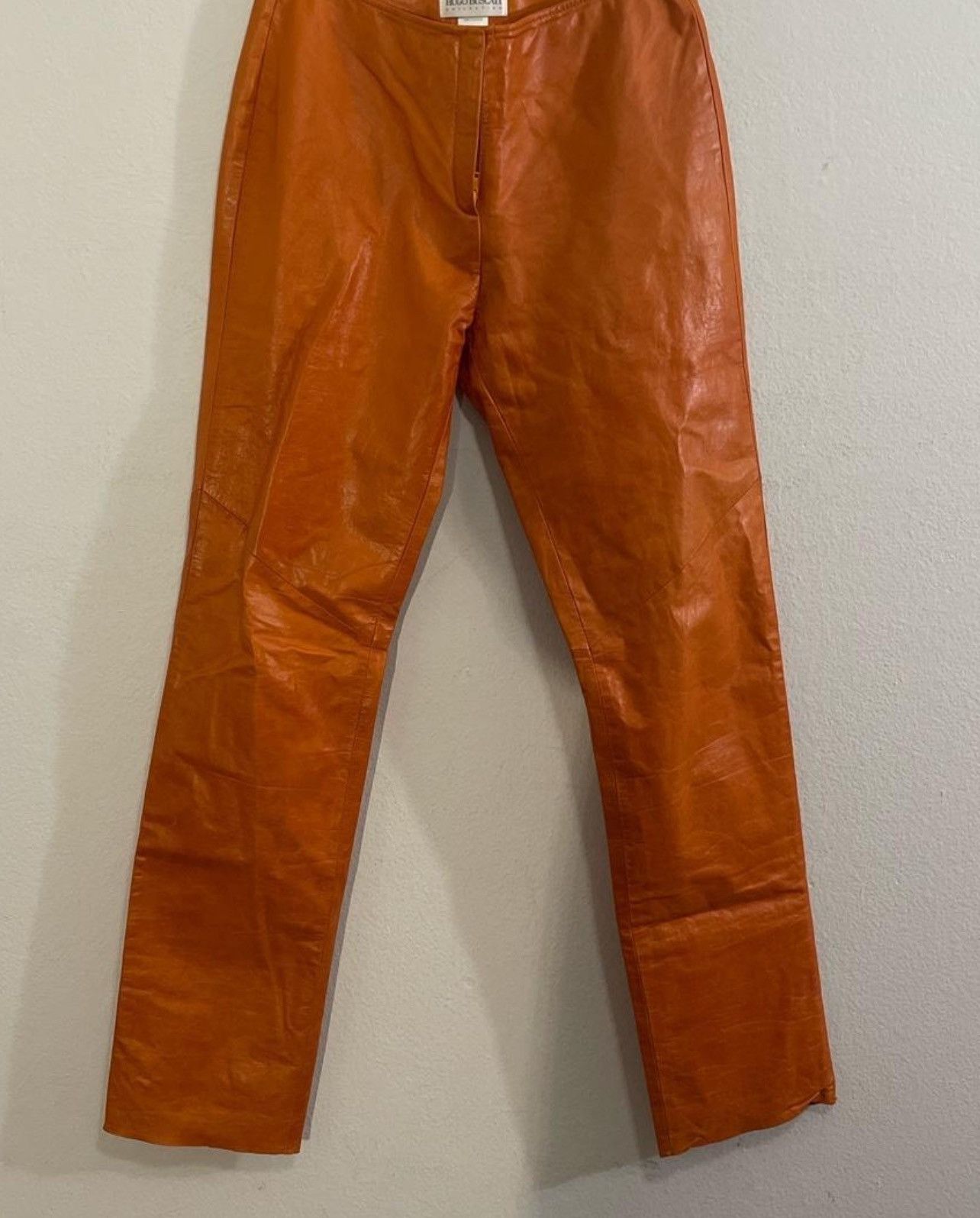 Vintage Orange genuine leather pants Size 27" / US 4 / IT 40 - 1 Thumbnail
