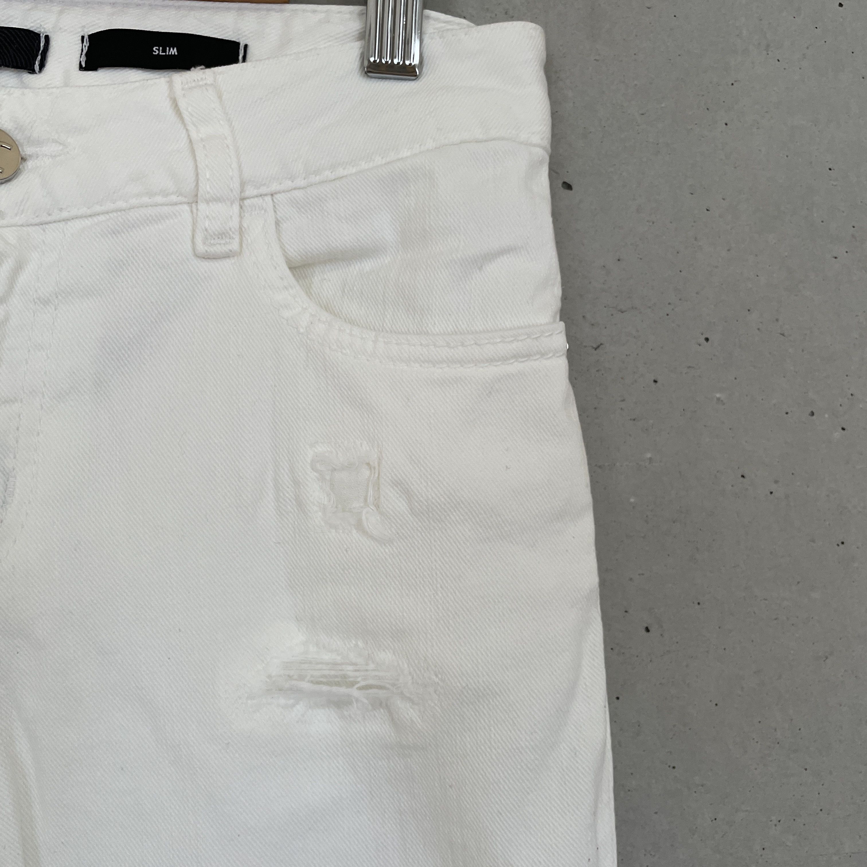 Just Cavalli JUST Cavalli Crushed Denim Jeans White Distressed Skinny Size 24" / US 00 / IT 34 - 3 Thumbnail