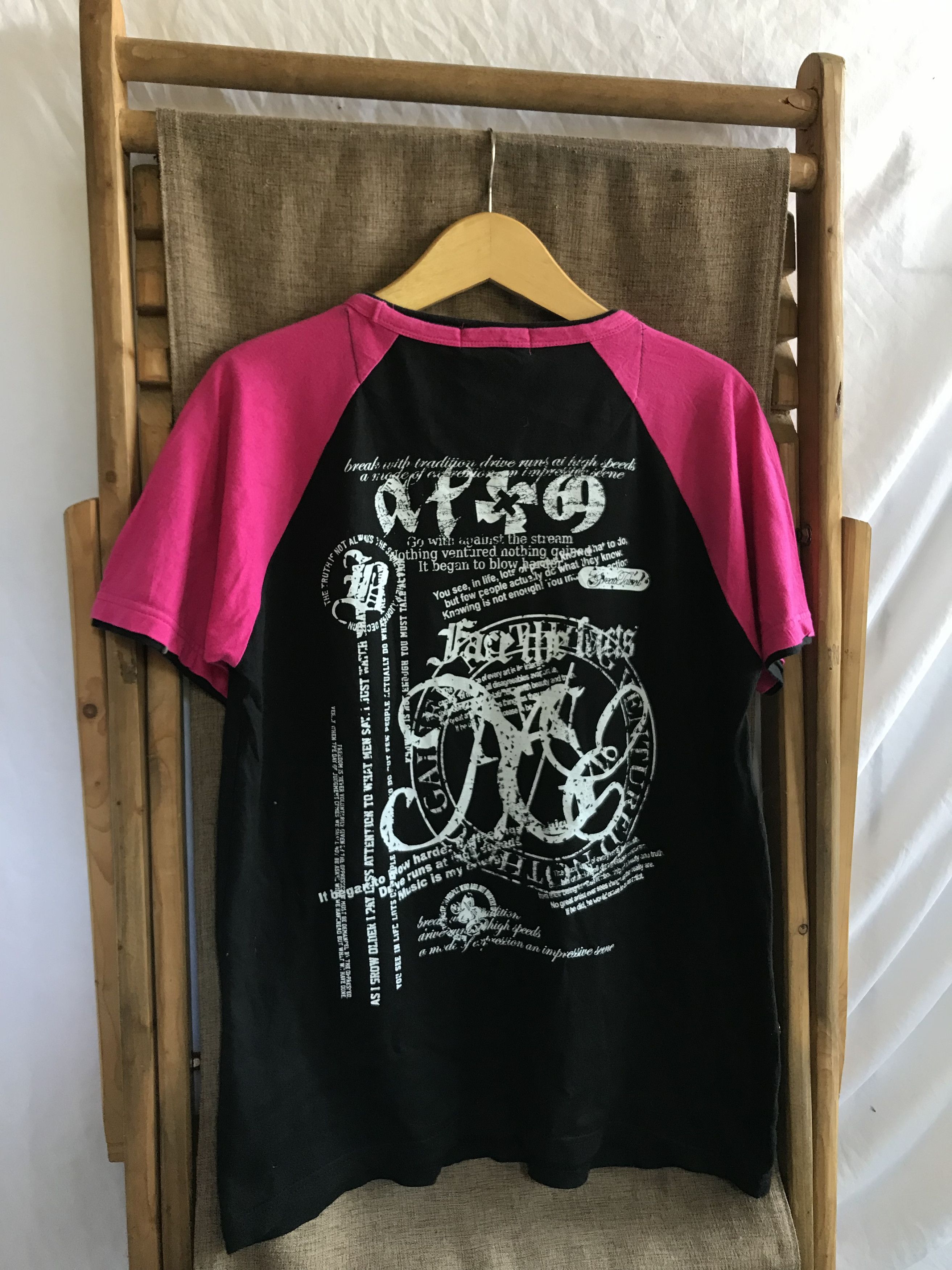 Japanese Brand 📦NEED GONE📦Time Step Japanese Poem Two Tone Short Sleeve Size M / US 6-8 / IT 42-44 - 4 Thumbnail