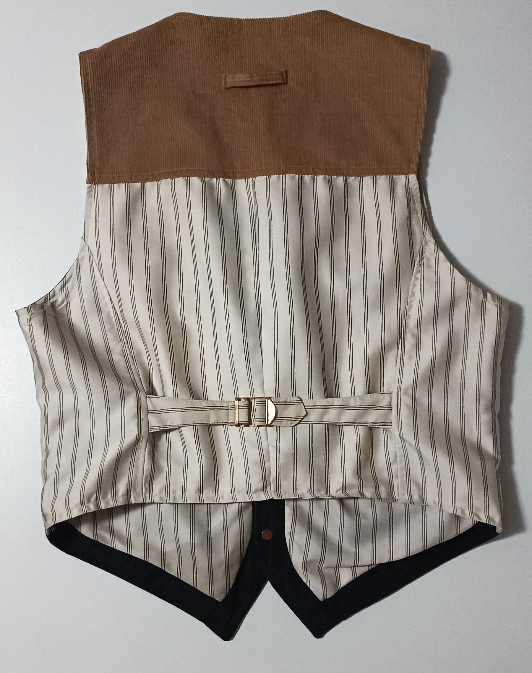 Jean Paul Gaultier 90's - Vest in courdoy and dark gray with stripes Size US S / EU 44-46 / 1 - 11 Thumbnail