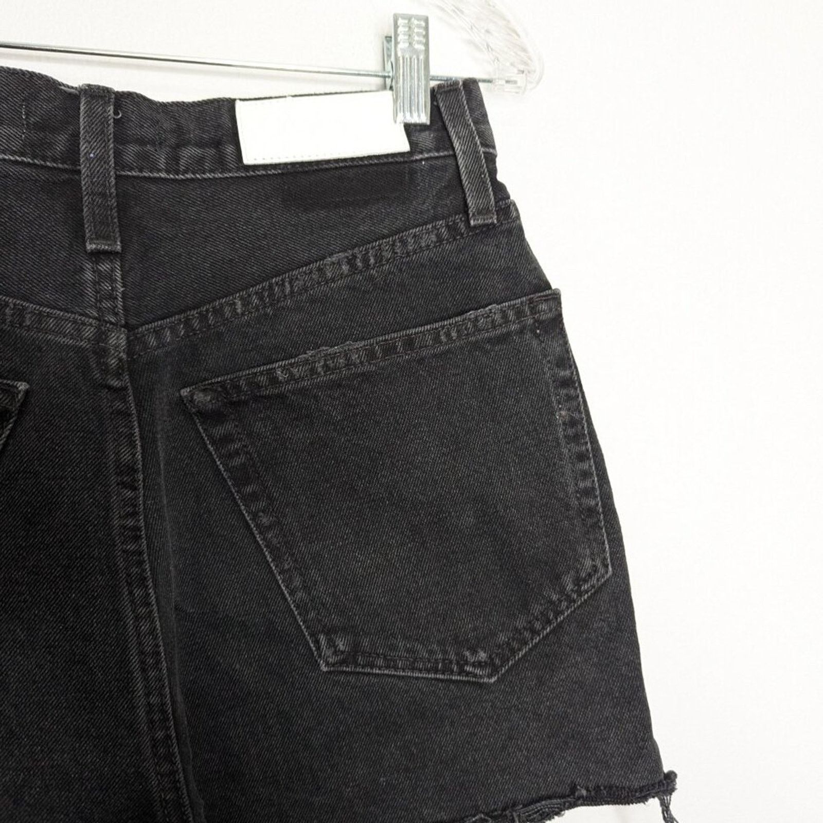 RE/DONE RE/DONE 50s Cut-Off Denim Shorts Black Distressed Frayed Hem Size 26" / US 2 / IT 38 - 7 Thumbnail