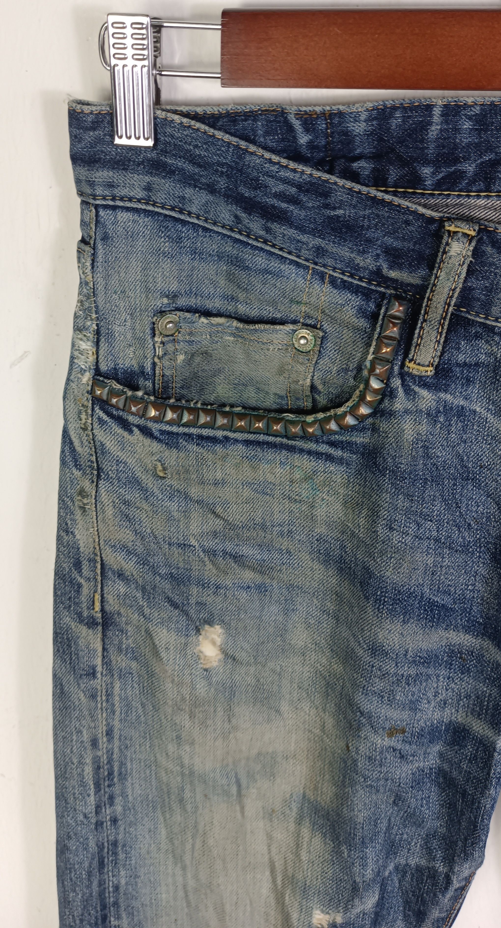 Hysteric Glamour × Japanese Brand × Vintage Vintage💥 Hysteric Glamour Full Selvedge Distressed Jeans Size US 31 - 9 Thumbnail