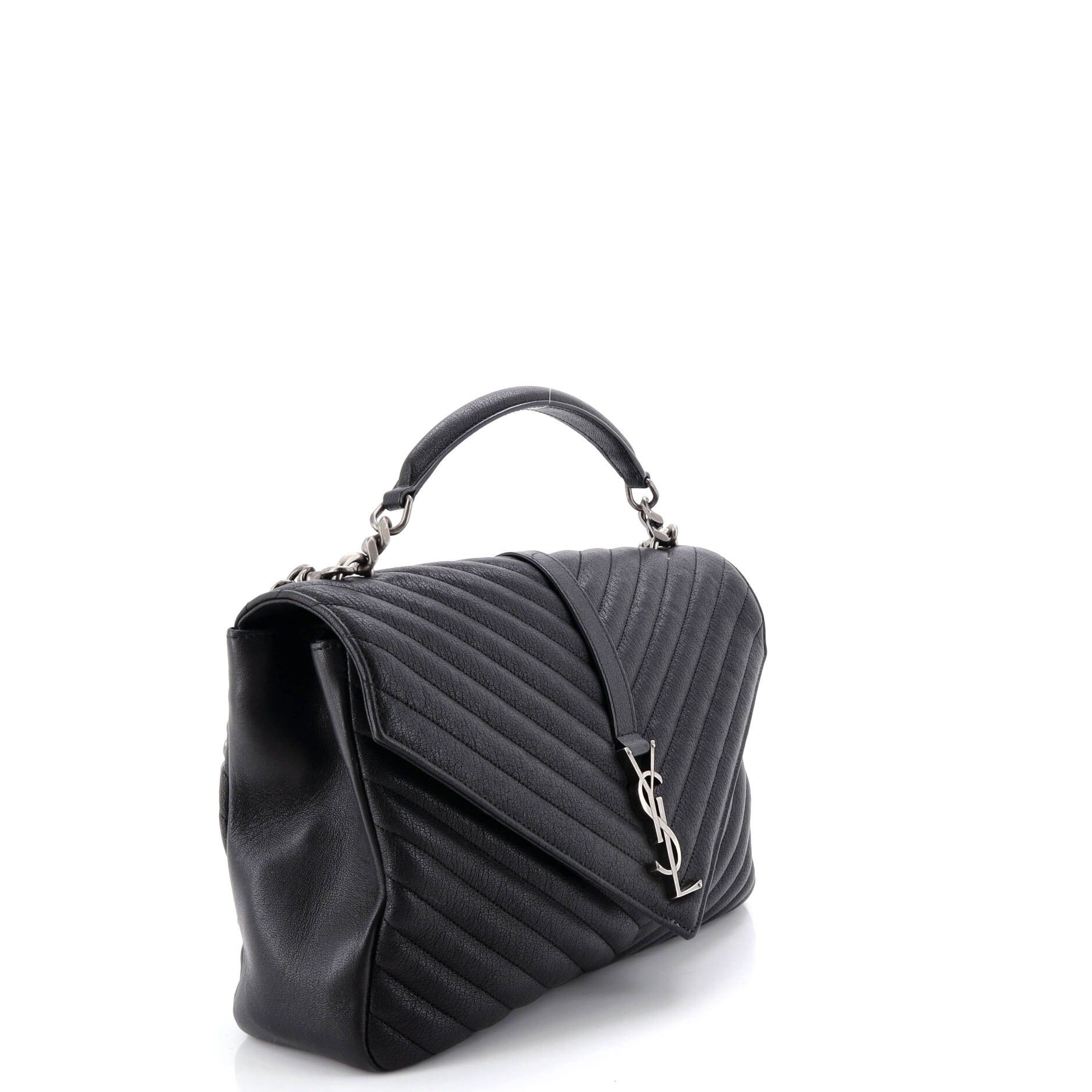 Saint Laurent Paris Classic Monogram College Bag Matelasse Chevron Leather Large Size ONE SIZE - 1 Thumbnail