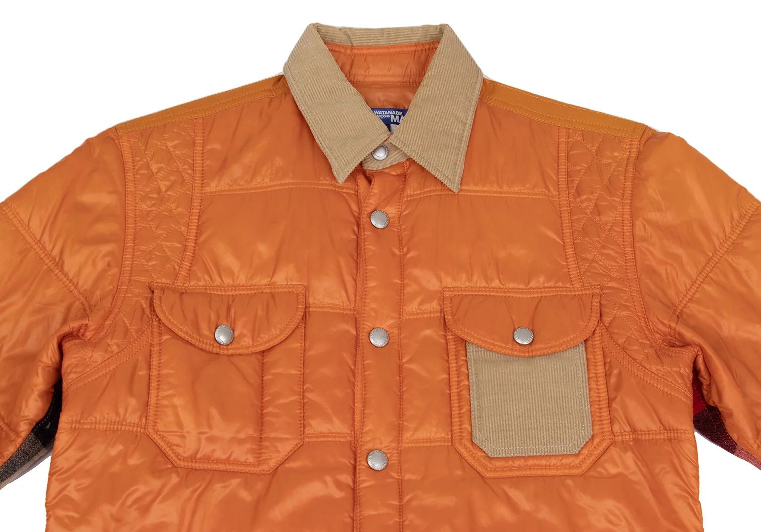 Junya Watanabe Quilted Hybrid Shirt Jacket in Orange, Size XS Size US XS / EU 42 / 0 - 2 Thumbnail