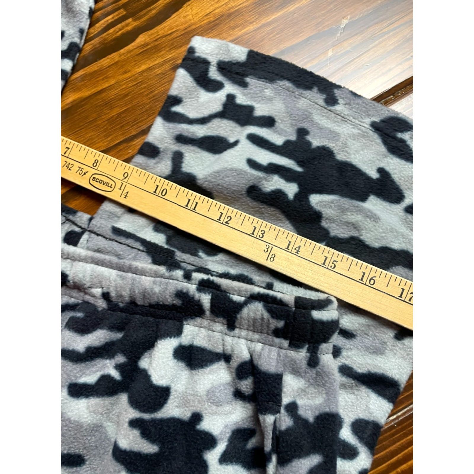 Vintage Northcrest Pants Mens Size M 38-40 Black Gray Camo Fleece Pajama Sweatpants Casual Reg Size US 31 - 4 Thumbnail