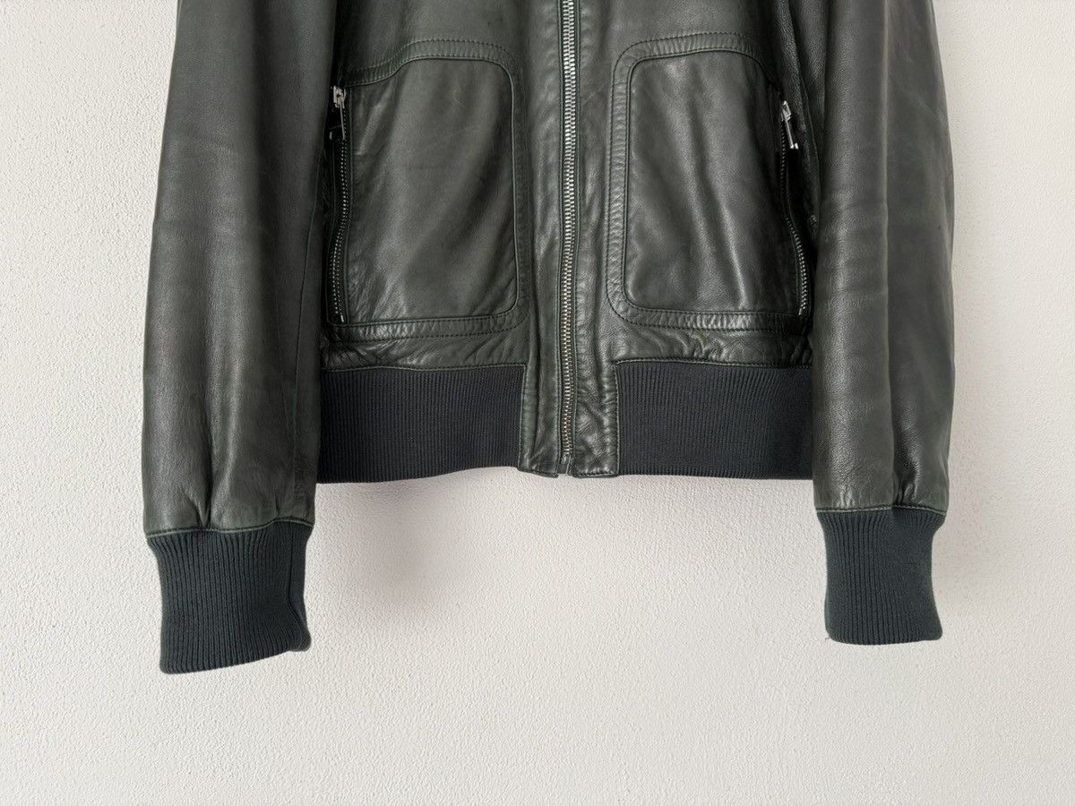 Gucci Green Leather Bomber Jacket with Ribbed Trim Size US M / EU 48-50 / 2 - 4 Thumbnail