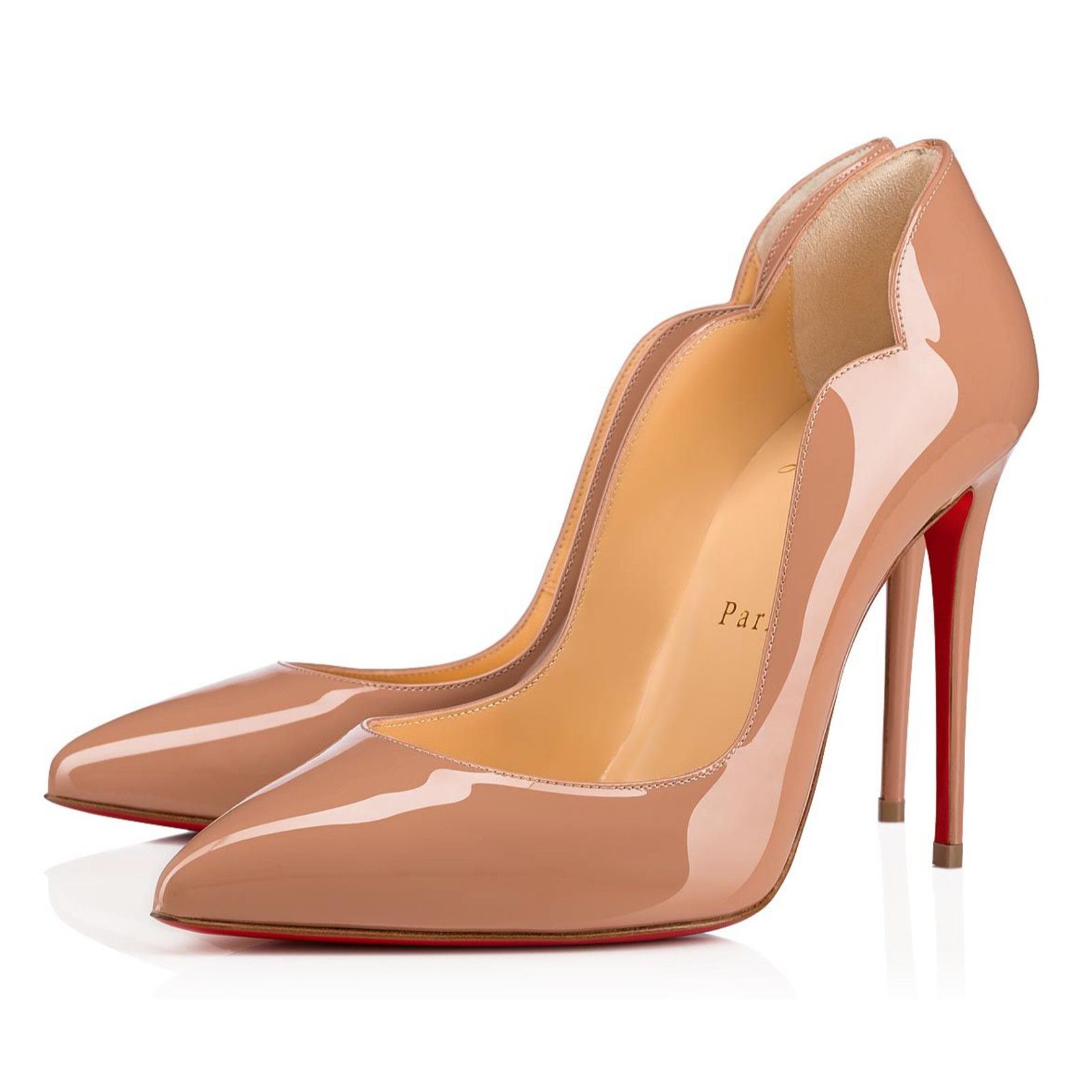 Christian Louboutin Christian Louboutin Hot Chick 100 Nude Patent Leather Size US 8 / IT 38 - 1 Thumbnail