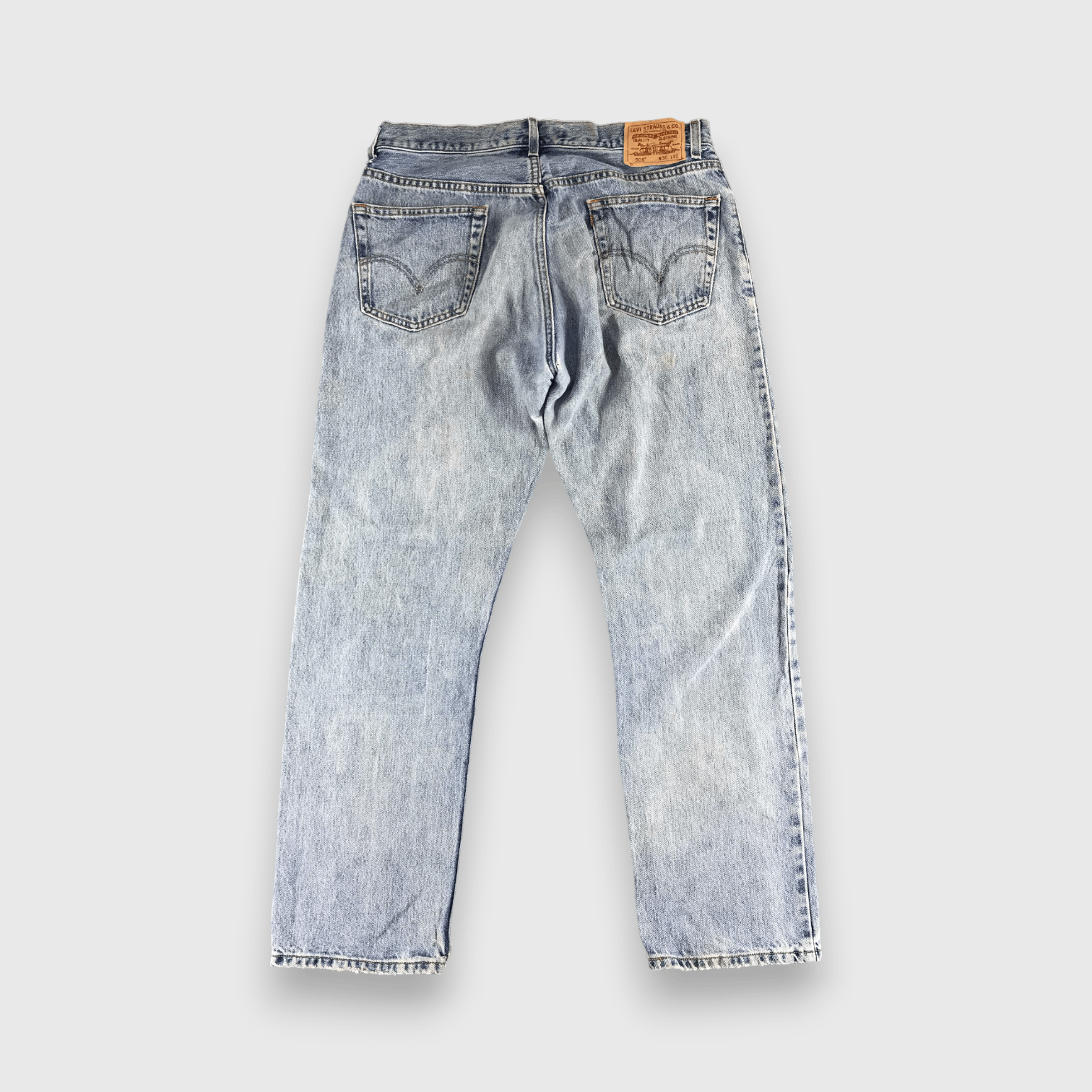 Levi's Vintage Levis 505 Jeans Stone Washed Denim -J519 Size US 35 - 2 Thumbnail