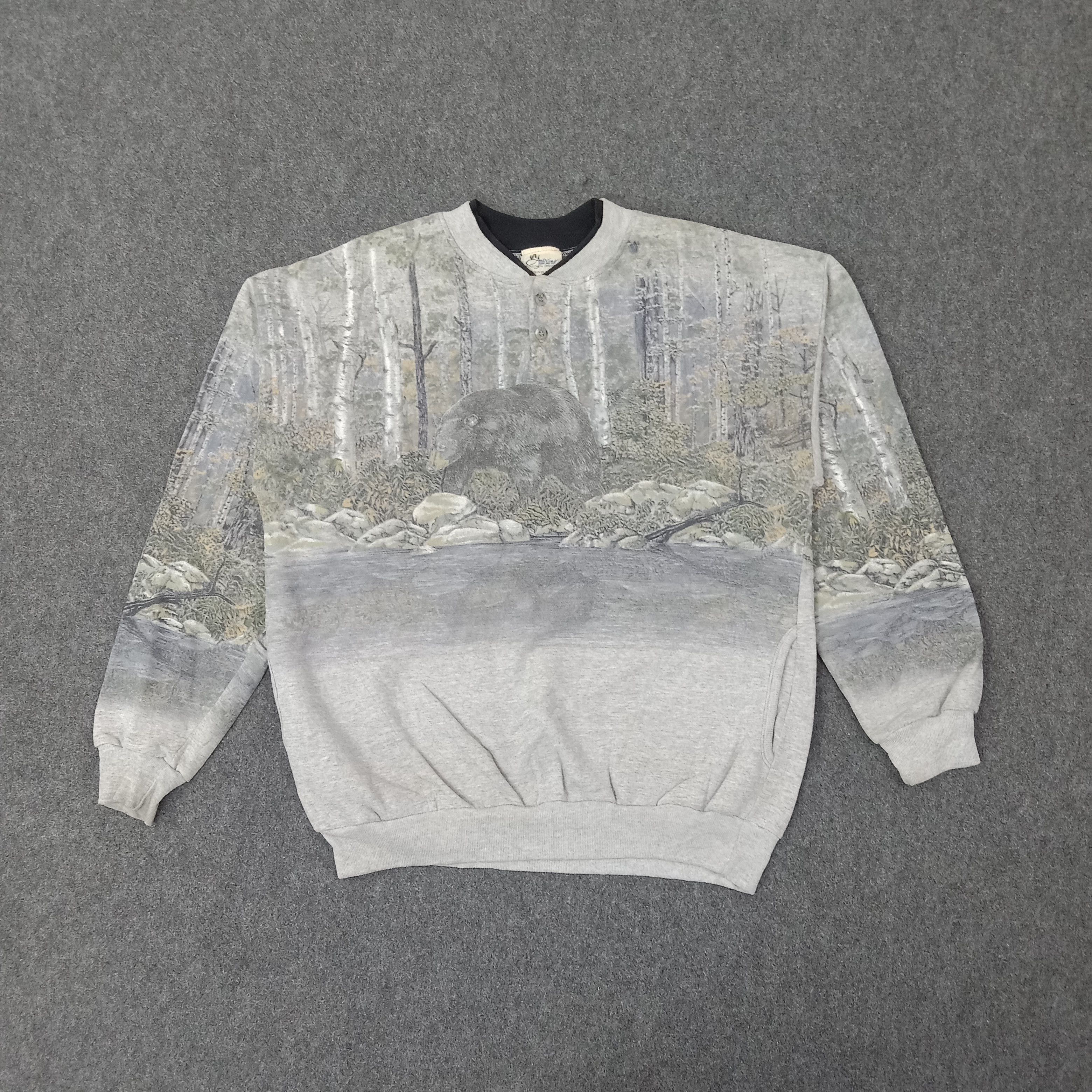 Vintage Aitisans Art Bear Winter Nature Sweatshirt C262N7 Size US M / EU 48-50 / 2 - 1 Thumbnail