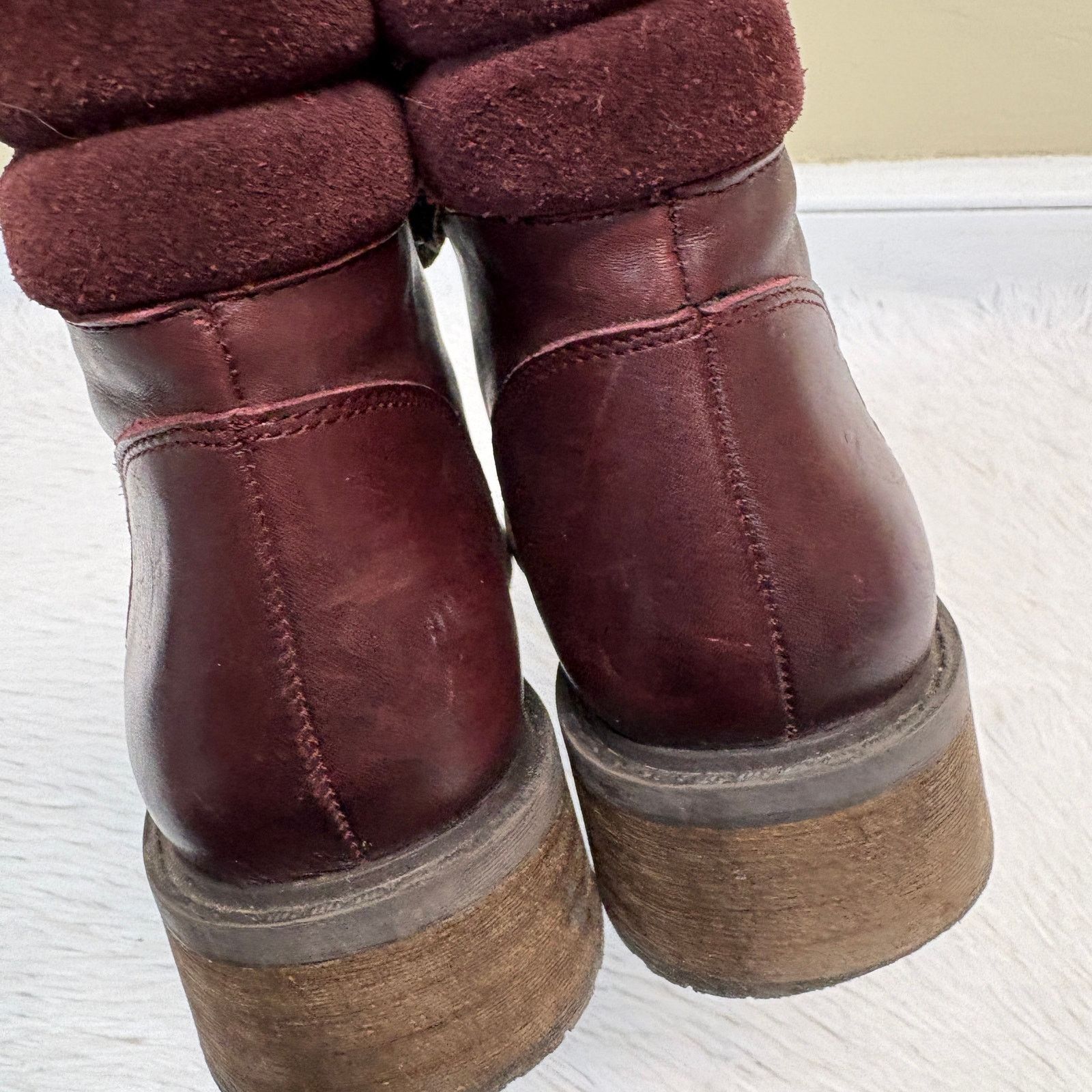 Sam Edelman Sam Edelman Darrah Dark Red Wine Suede Leather Hiking Size 7 Size US 7 / IT 37 - 10 Thumbnail