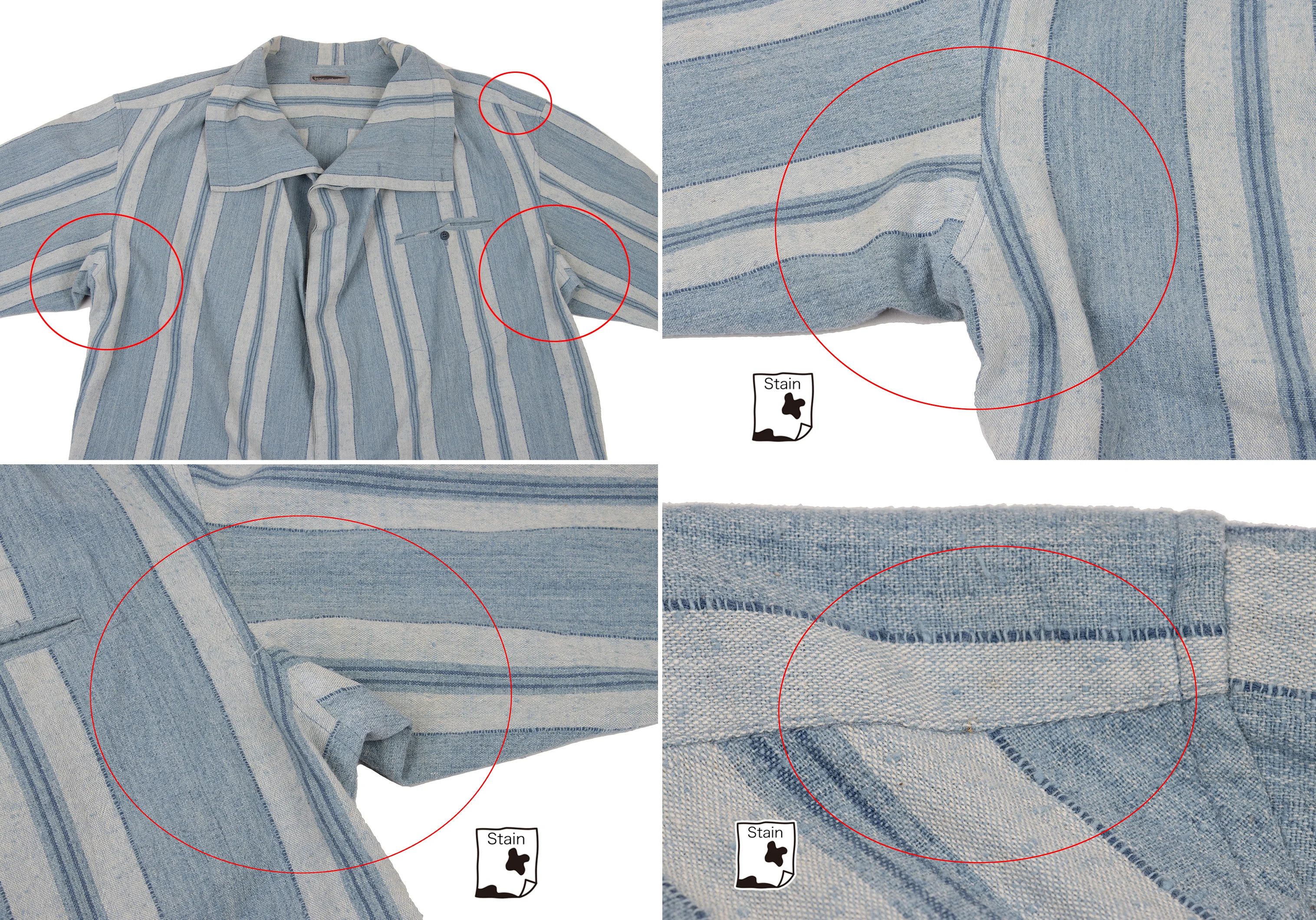 Issey Miyake Stand Neck Striped Shirt in Light Blue, Size M Size US M / EU 48-50 / 2 - 2 Thumbnail