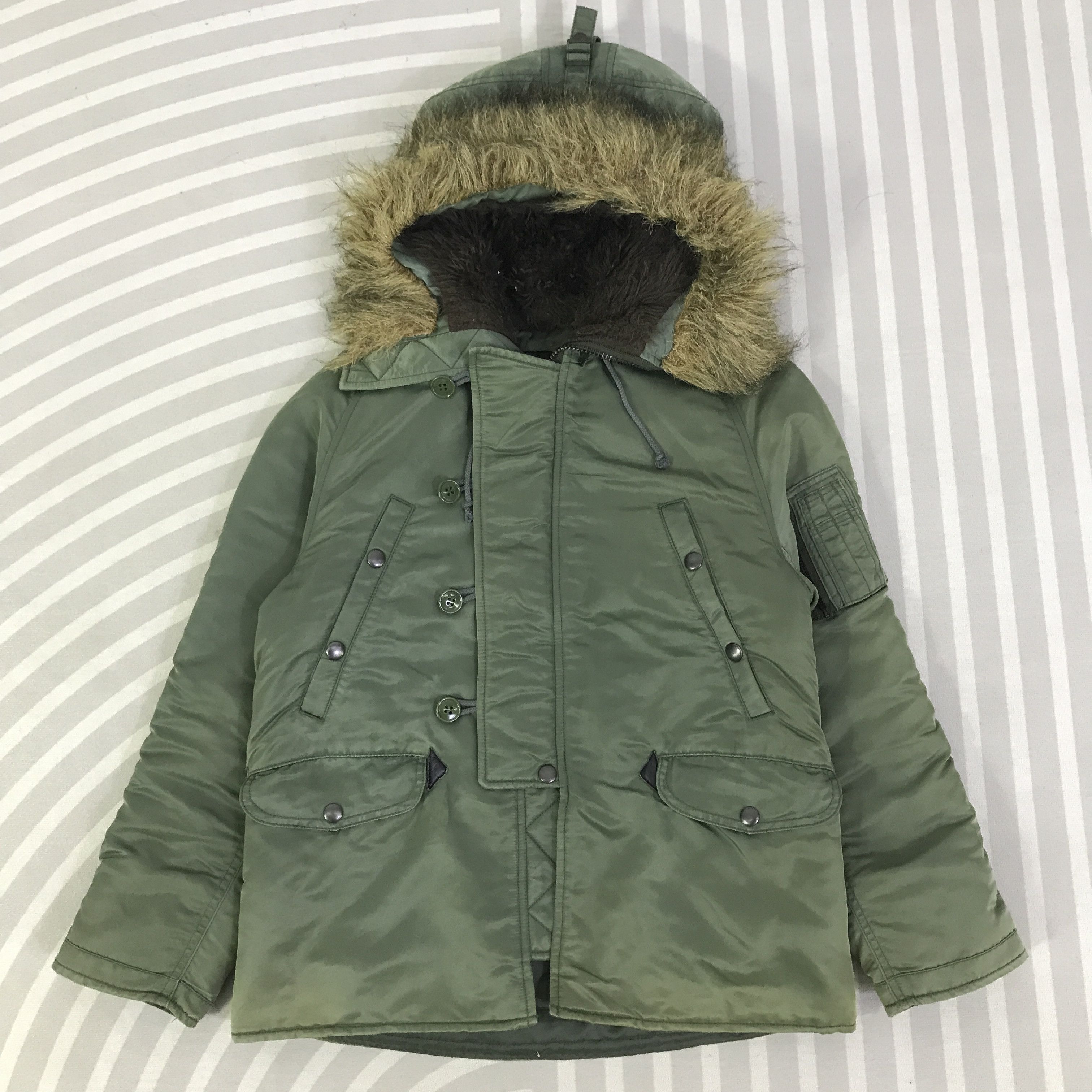 Japanese Brand Vintage RNA Japan Fur hoodie Bomber Jacket K115B15 Size US M / EU 48-50 / 2 - 1 Thumbnail