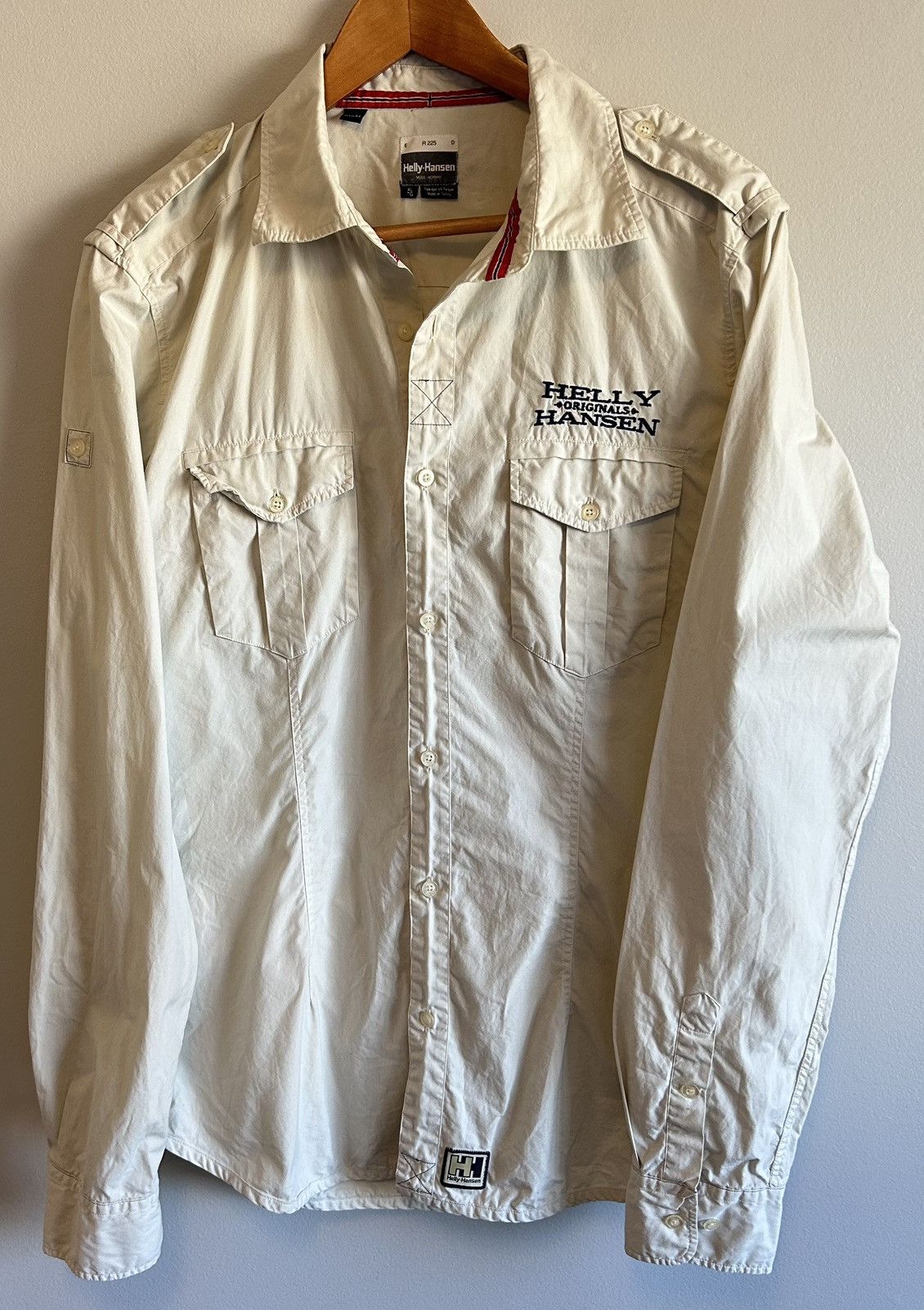 Helly Hansen Vintage 90s Helly Hansen Mens Beige Collared Button Shirt Size US XL / EU 56 / 4 - 1 Thumbnail