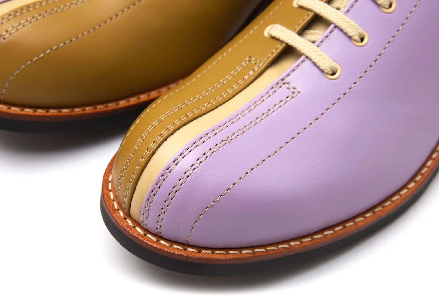 Comme des Garcons Homme Plus Bicolor Leather Shoes Beige Purple Size 27 Size US 9 / EU 42 - 4 Thumbnail