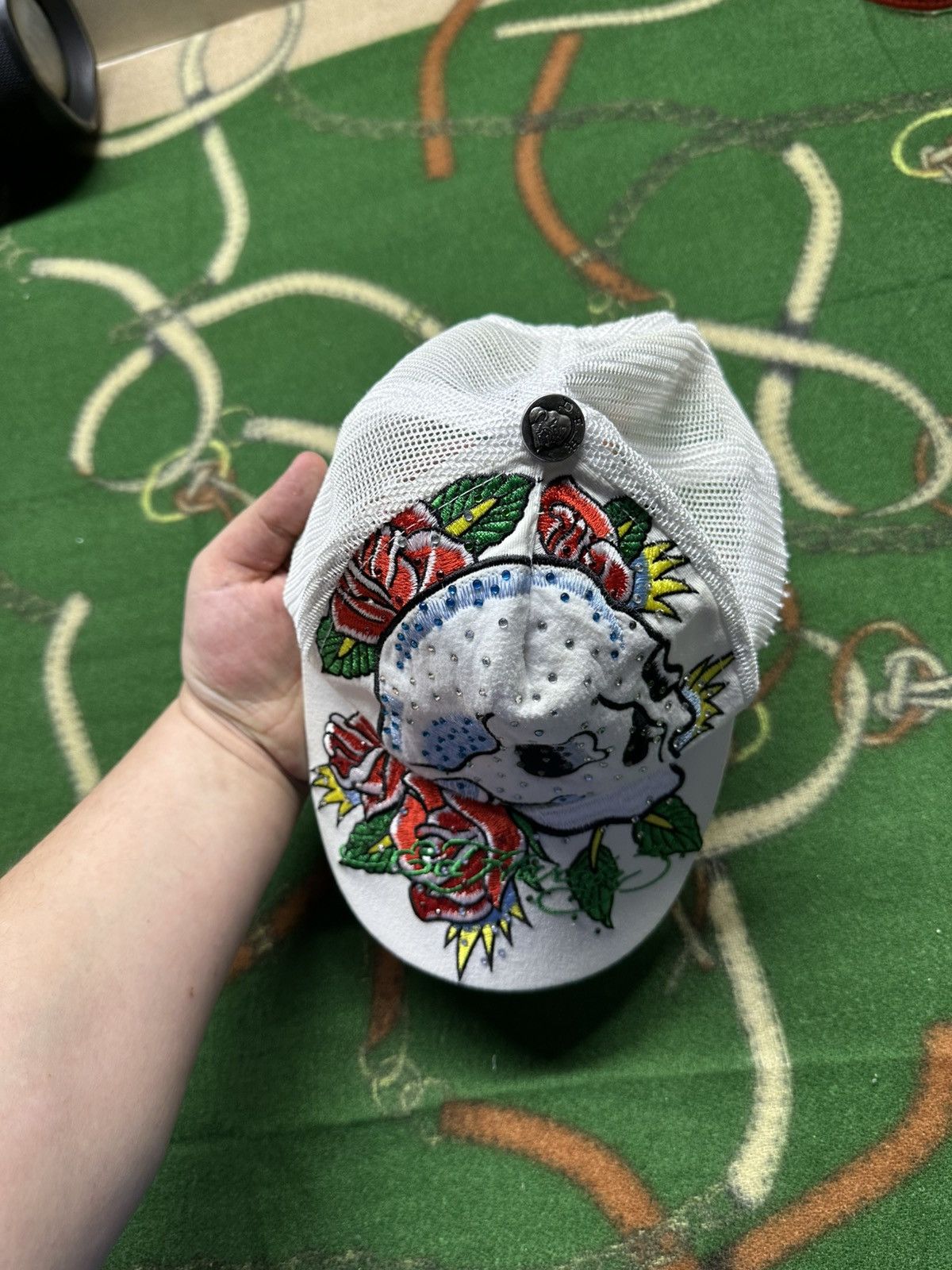 Ed Hardy Ed Hardy Tattoo Y2K Vintage Skull Roses Trucker Hat Size ONE SIZE - 6 Thumbnail