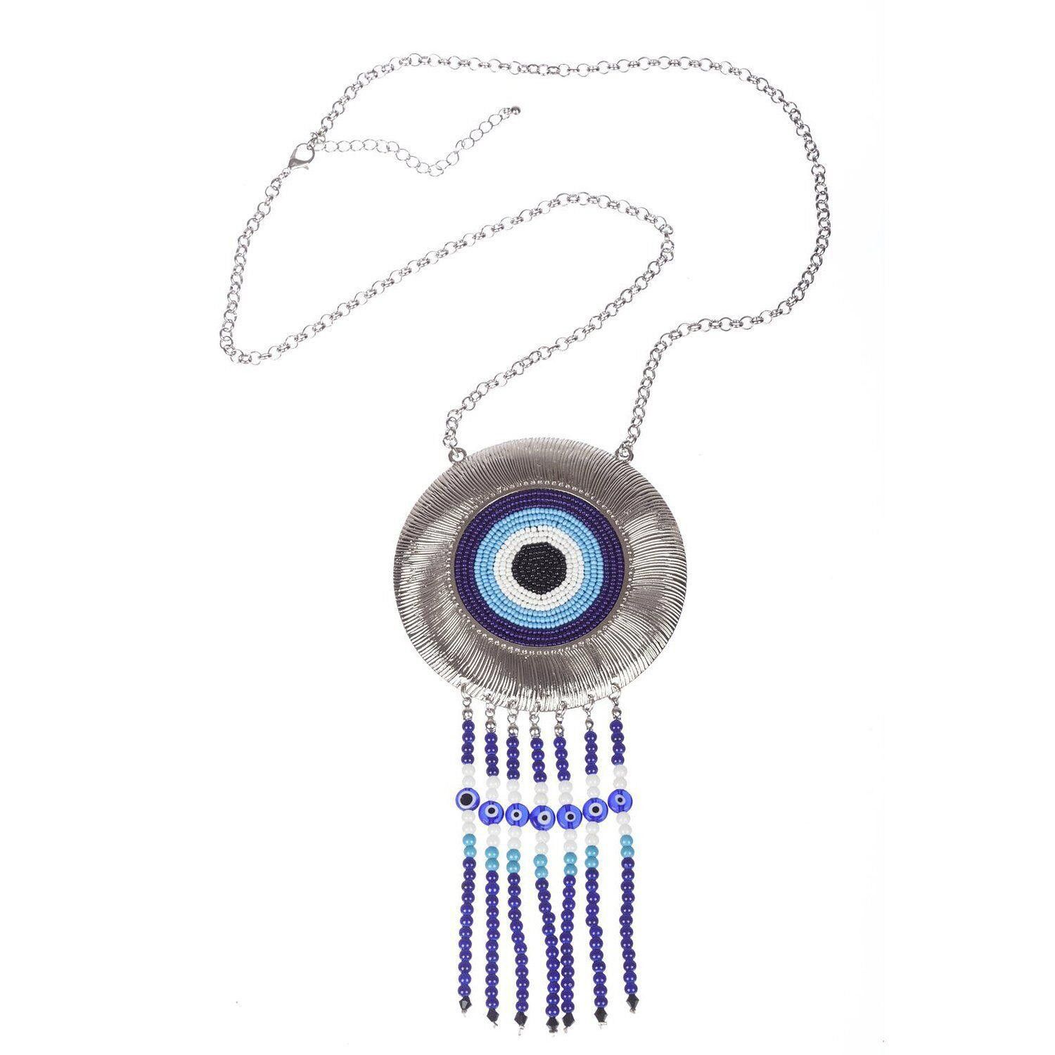 Designer Evil Eye Silver tone Pendant Necklace Size ONE SIZE - 1 Preview