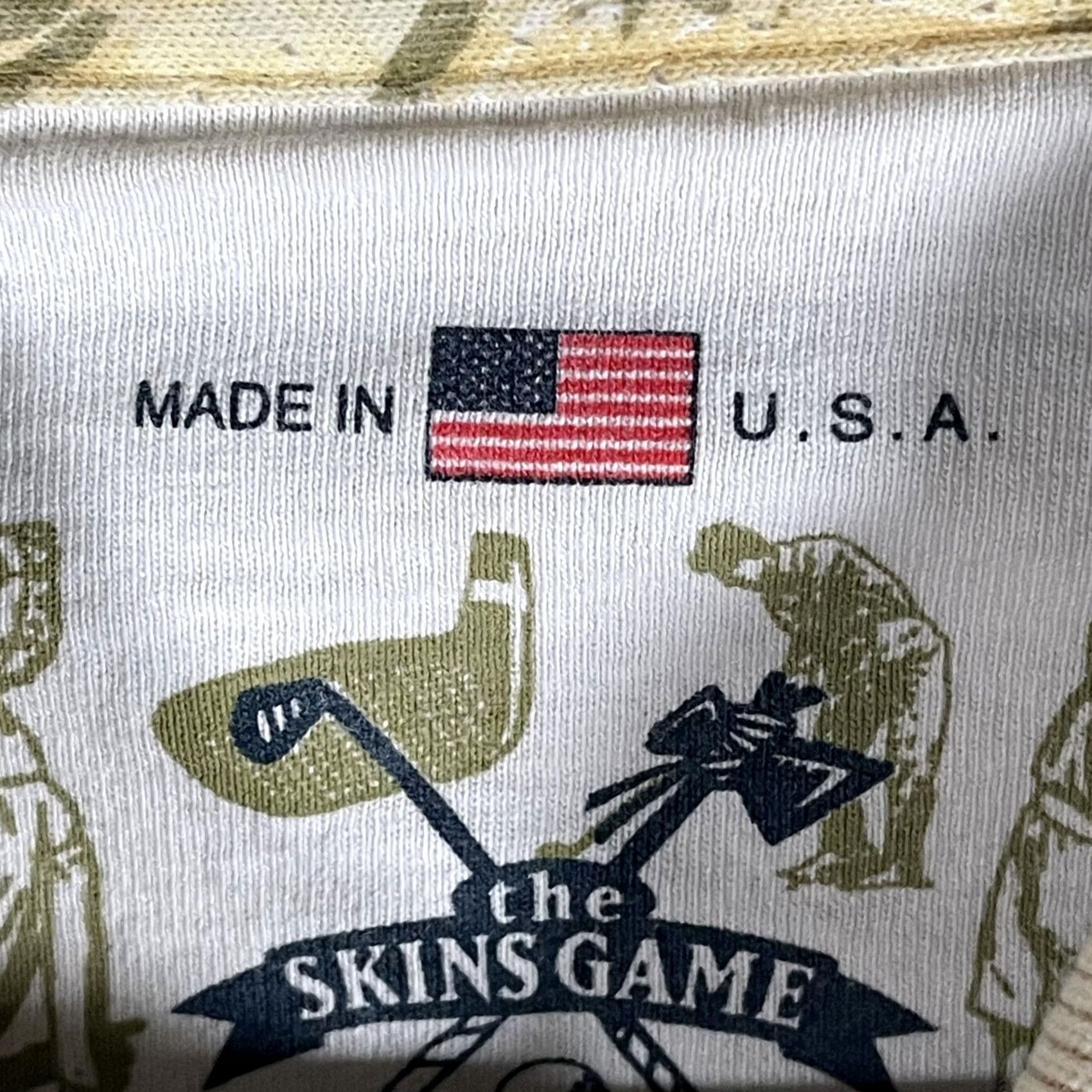 Vintage The Skins Game Polo Shirt Mens XL Beige Floral Golf Lightweight Knit Tropical Size US XL / EU 56 / 4 - 6 Thumbnail