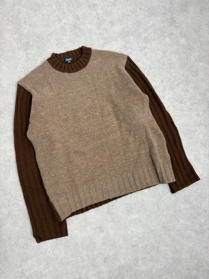 Dolce & Gabbana 2000s Dolce & Gabbana Brown Wool & Grey Sweater Size US S / EU 44-46 / 1 - 4 Thumbnail