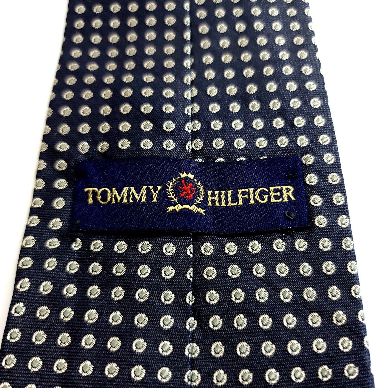 Tommy Hilfiger Tommy Hilfiger Gray Woven Polka Dot Silk Tie Size ONE SIZE - 3 Thumbnail
