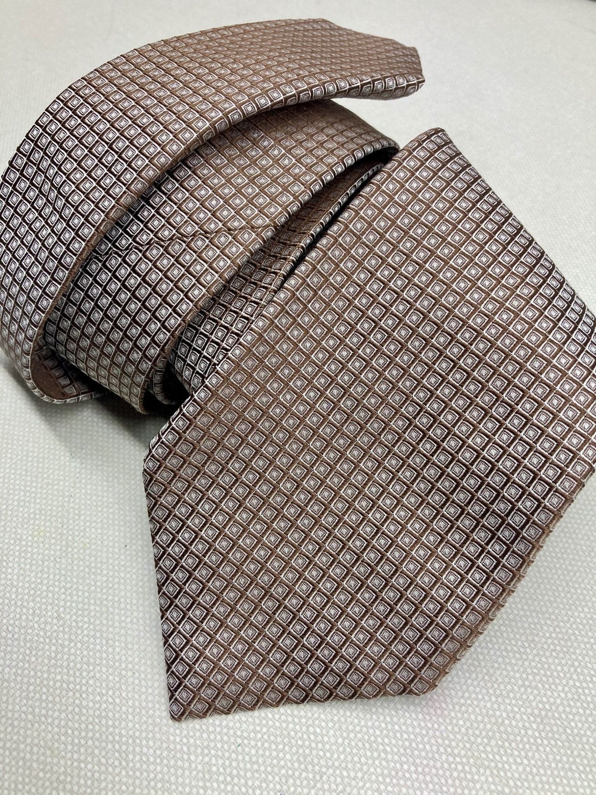 Patek Philippe Patek Philippe Silk Tie – Brown Geometric Pattern Size ONE SIZE - 1 Thumbnail