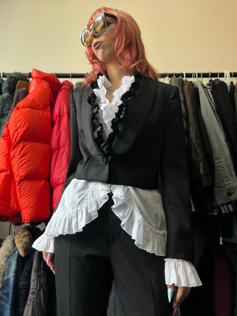 Yves Saint Laurent YSL Rive Gauche Cropped Tuxedo Jacket SS2006 Pilati Size XS / US 0-2 / IT 36-38 - 1 Thumbnail