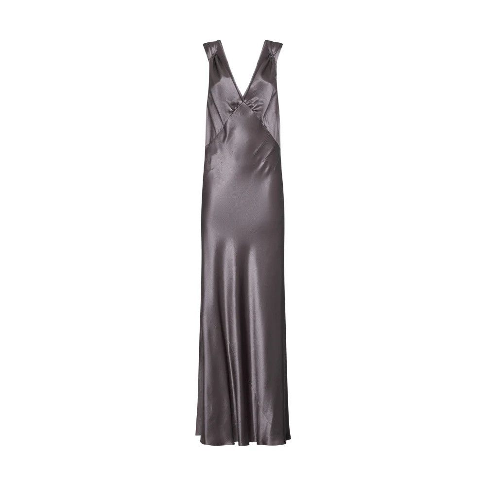 Saint Laurent Paris o1bcso1str1125 Cross back Dress In Silk Satin in Brown Size S / US 4 / IT 40 - 1 Thumbnail