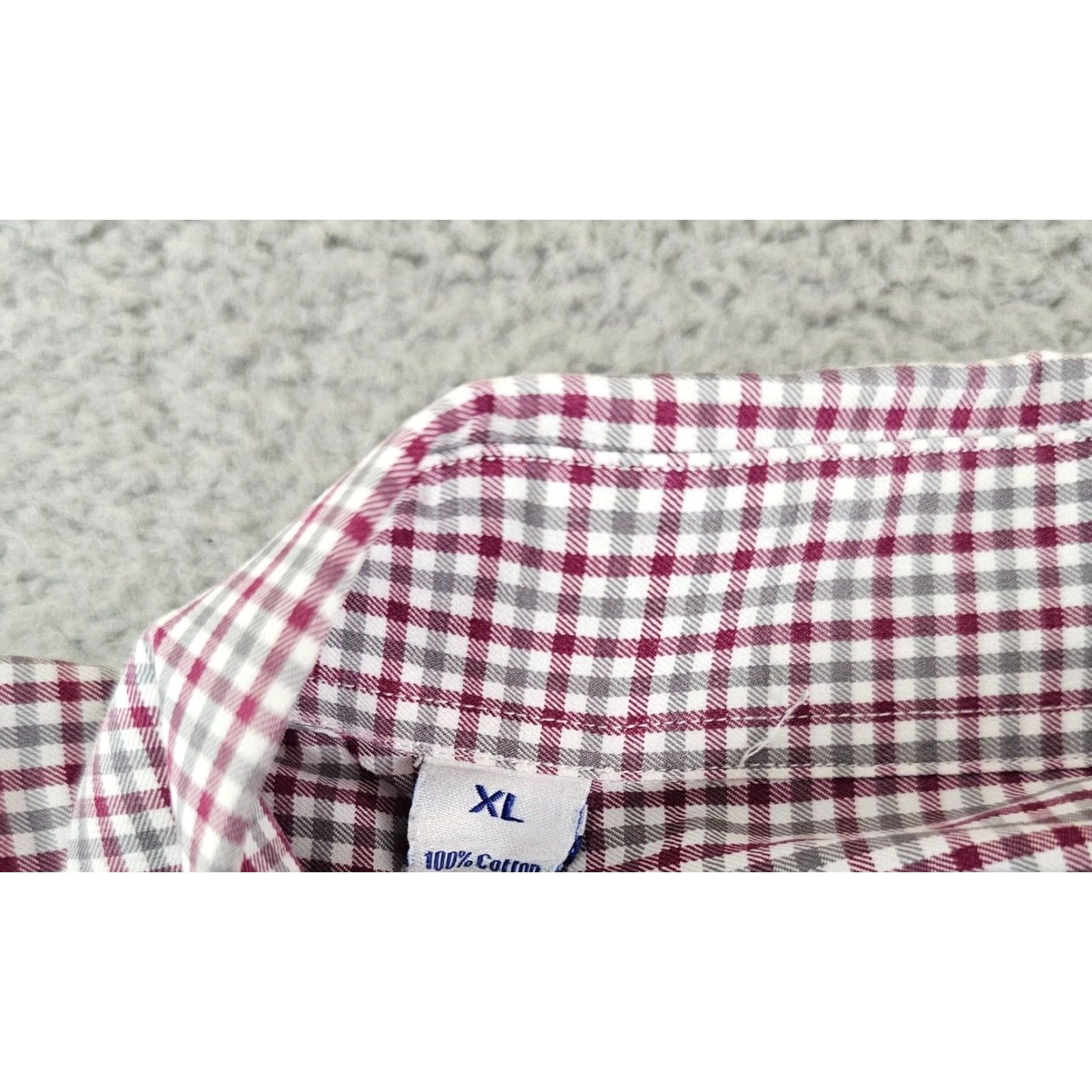 David Donahue David Donahue Dress Shirt Mens XL Check Twill Cotton Long Sleeve Pockets Button Collared Size 46R - 5 Thumbnail