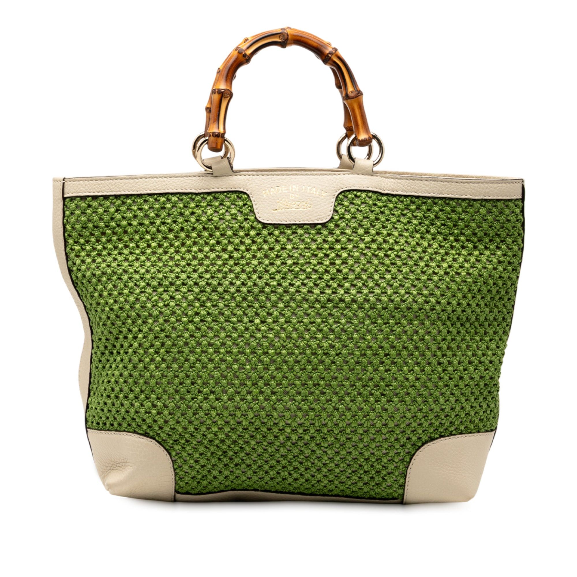 Gucci Large Raffia Bamboo Shopper Tote Size ONE SIZE - 1 Thumbnail