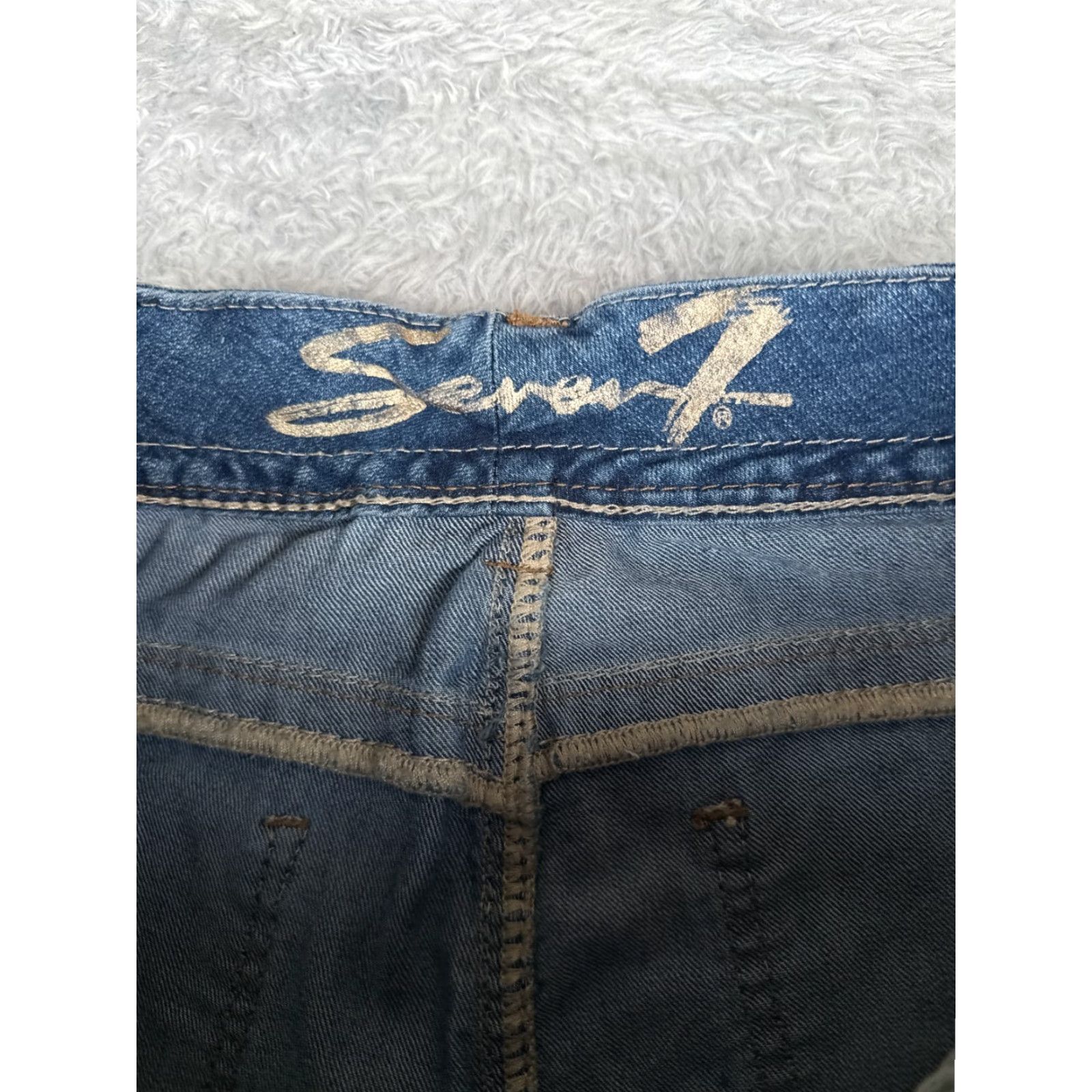 Vintage Seven7 Women Jeans 28 Blue Denim Skinny Slit Hem Mid Rise 28x29 Size 28" / US 6 / IT 42 - 6 Thumbnail