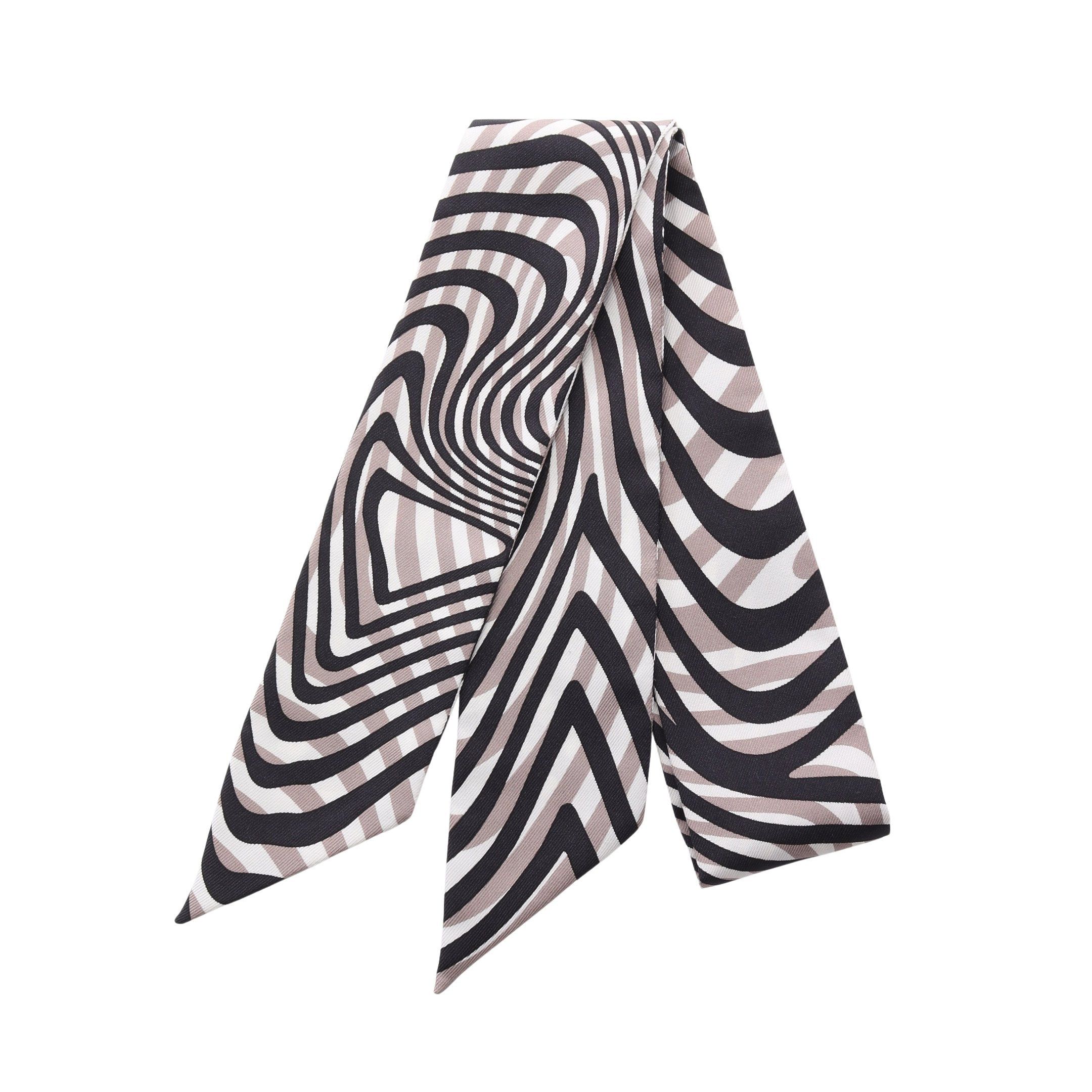 Hermes Hermes Twilly Onde De Chic Ribbon Scarf Silk Black Multicolor Size ONE SIZE - 1 Thumbnail
