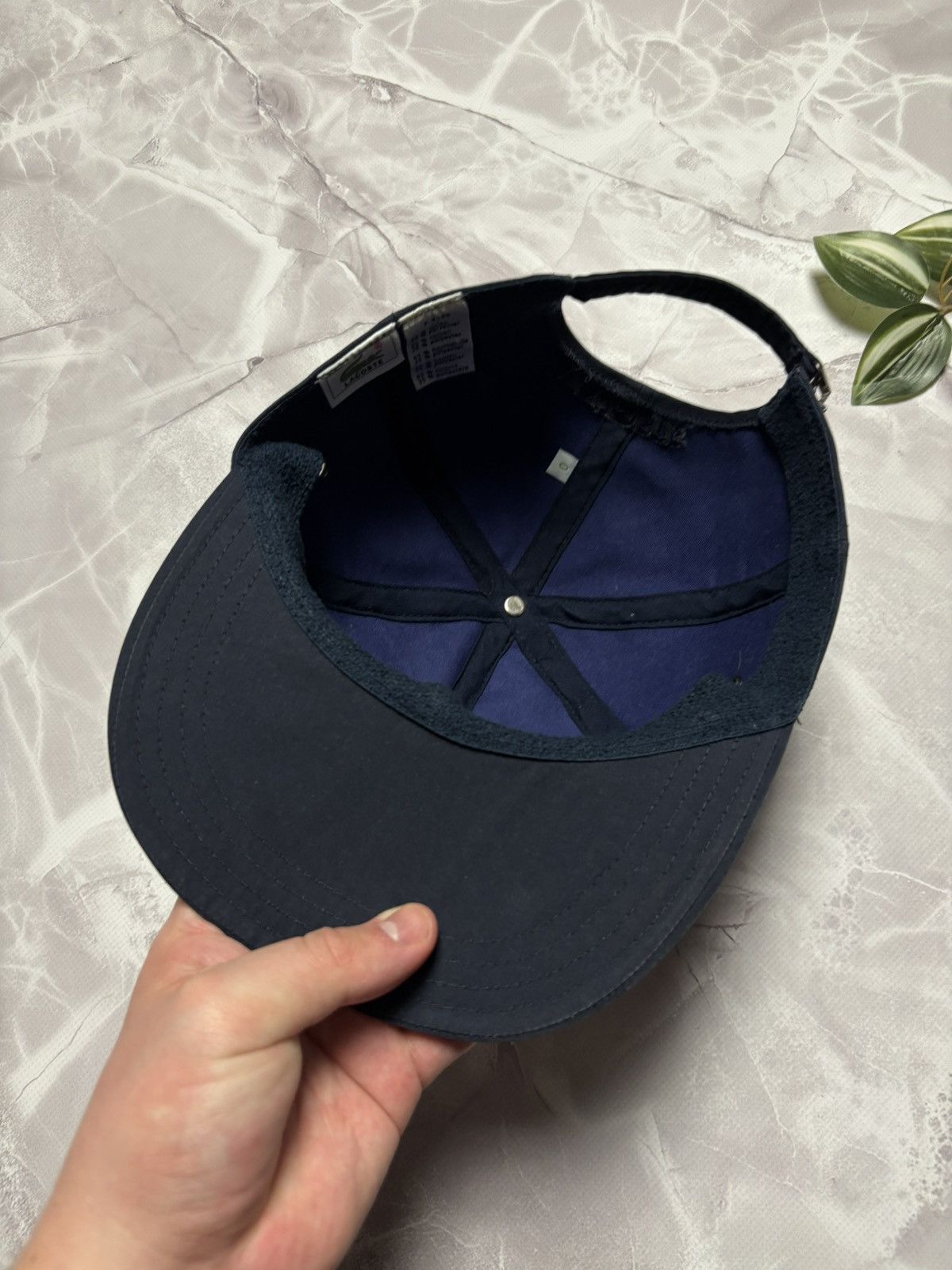 Lacoste Lacoste Vintage Cap Navy Adjustable YKK Strap Size 0 Small Size ONE SIZE - 9 Thumbnail
