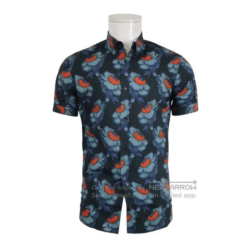 Alexander McQueen Alexander McQueen Cotton Floral Short Sleeve Shirt . Size US L / EU 52-54 / 3 - 1 Thumbnail