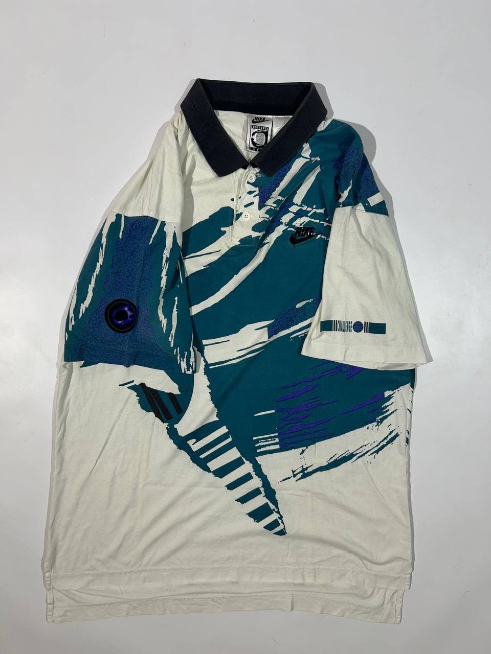 Nike × Vintage Vintage Nike Challenge Court Agassi Retro 90's Tennis Polo Size US M / EU 48-50 / 2 - 6 Thumbnail