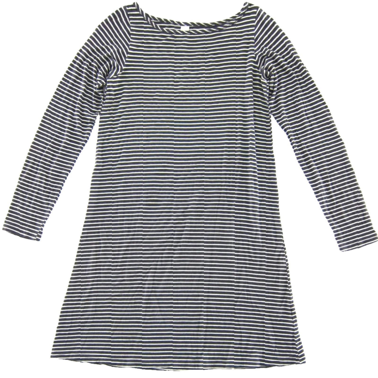 Vintage Yala Shirt Dress S Brown Striped Jersey Stretch Long Sleeve Tunic Shift Dress Small Size S / US 4 / IT 40 - 2 Thumbnail