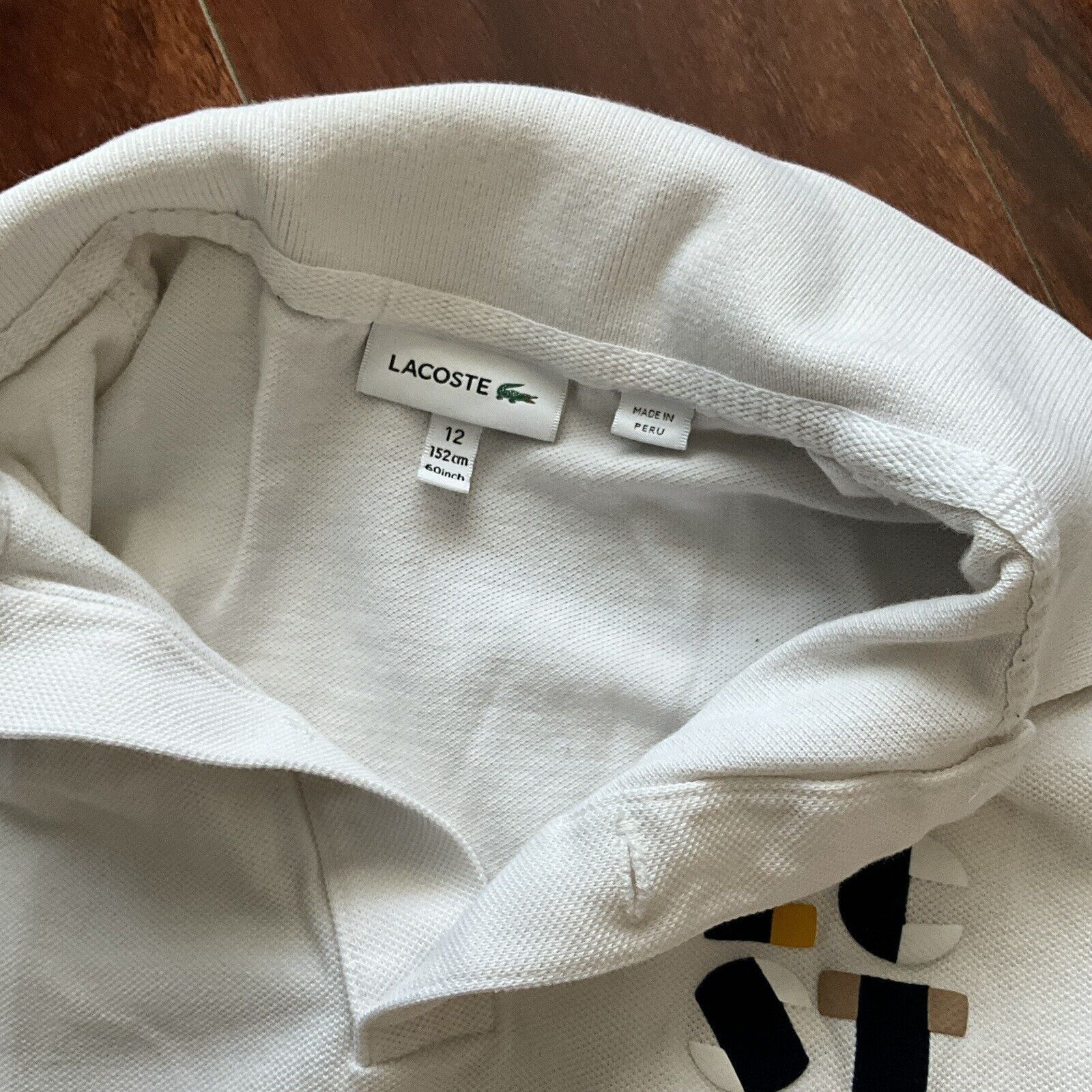Lacoste LACOSTE Kids Boys White Short Sleeve Polo Size 12 152cm Size US S / EU 44-46 / 1 - 4 Thumbnail