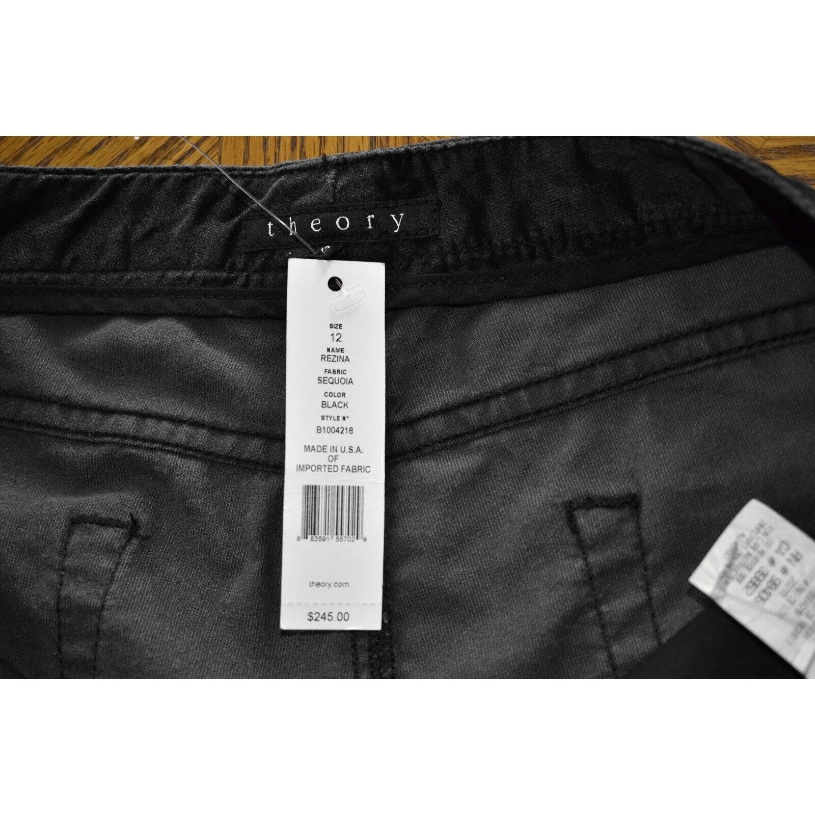 Theory THEORY Rezina Black Sequoia Wide Leg Jean Style Pant 12 $245 Size 34" / US 12 / IT 48 - 5 Thumbnail