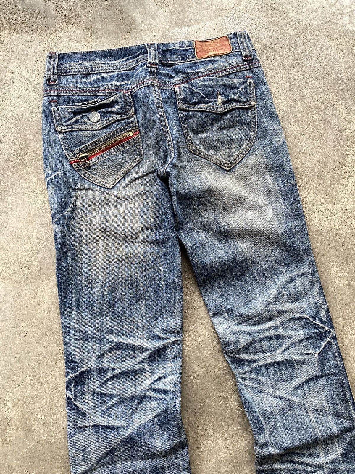 If Six Was Nine × Japanese Brand × Le Grande Bleu (L.G.B.) Green Natural Vintage Distressed Denim Jeans Size US 29 - 4 Thumbnail
