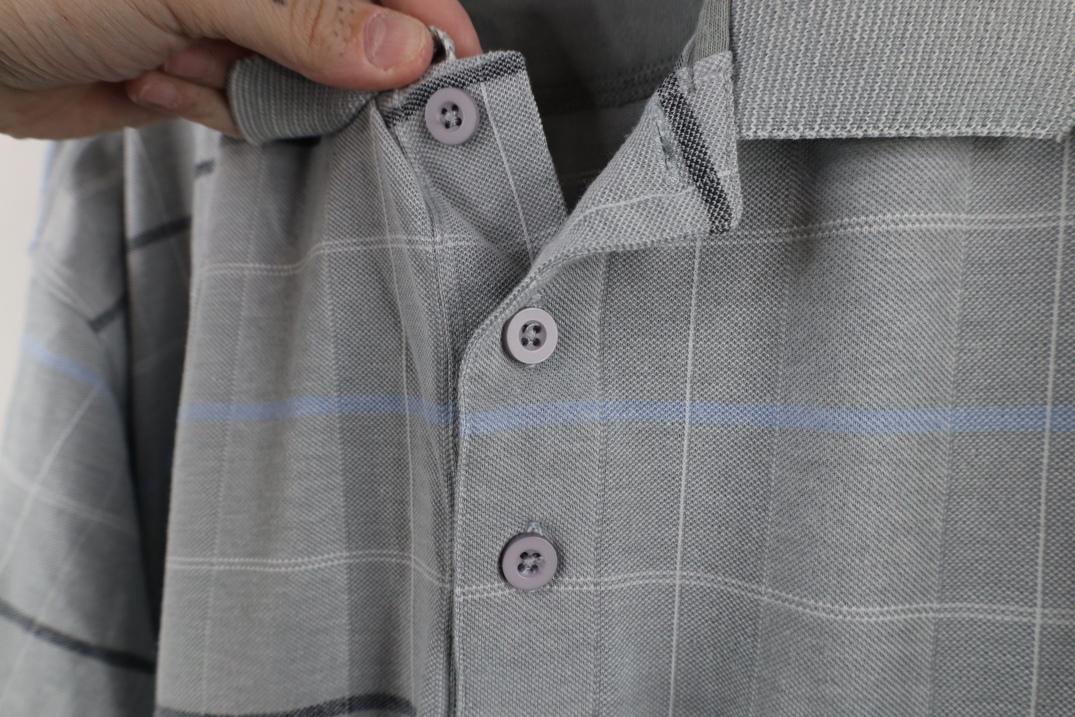 Vintage Vintage 90s Streetwear Pullover Polo Shirt Gray Plaid Size US XXL / EU 58 / 5 - 5 Thumbnail